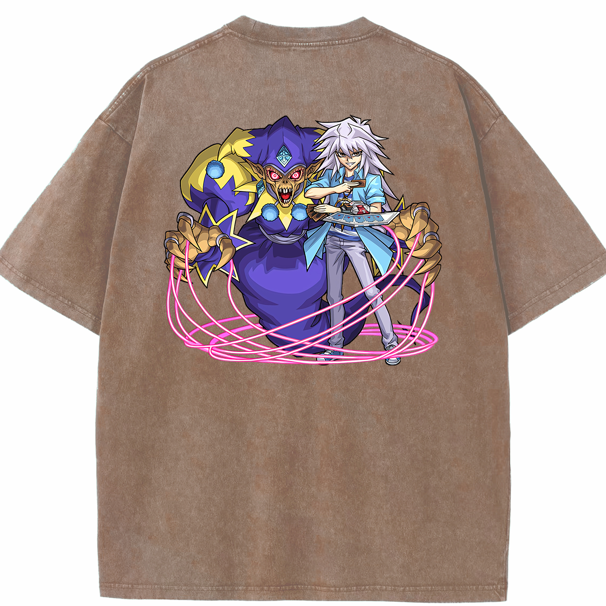 （画像用） 遊☆戯☆王 Yu-Gi-Oh! 綿100% ヴィンテージ風 半袖Tシャツ（背面プリント）