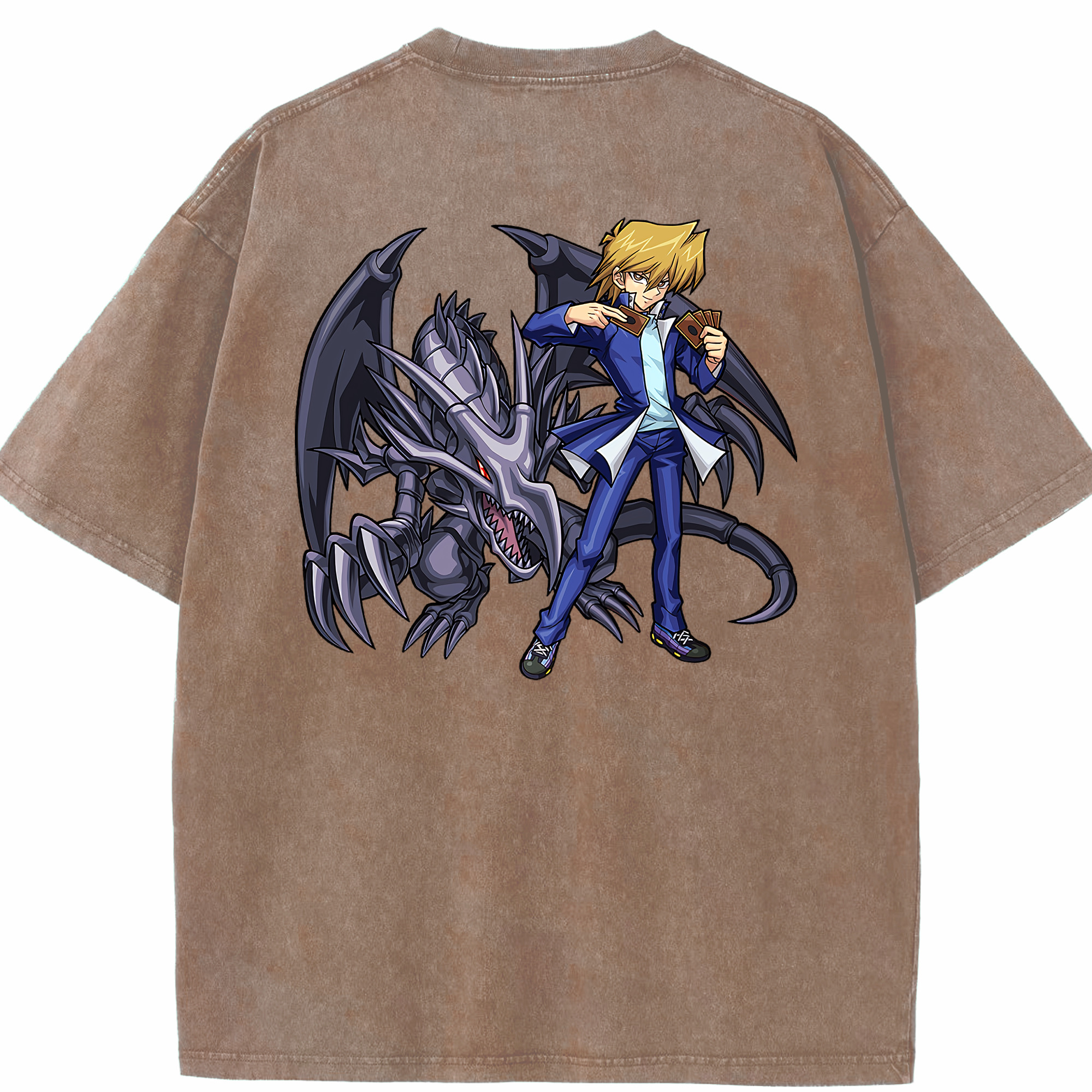 （画像用） 遊☆戯☆王 Yu-Gi-Oh! 綿100% ヴィンテージ風 半袖Tシャツ（背面プリント）