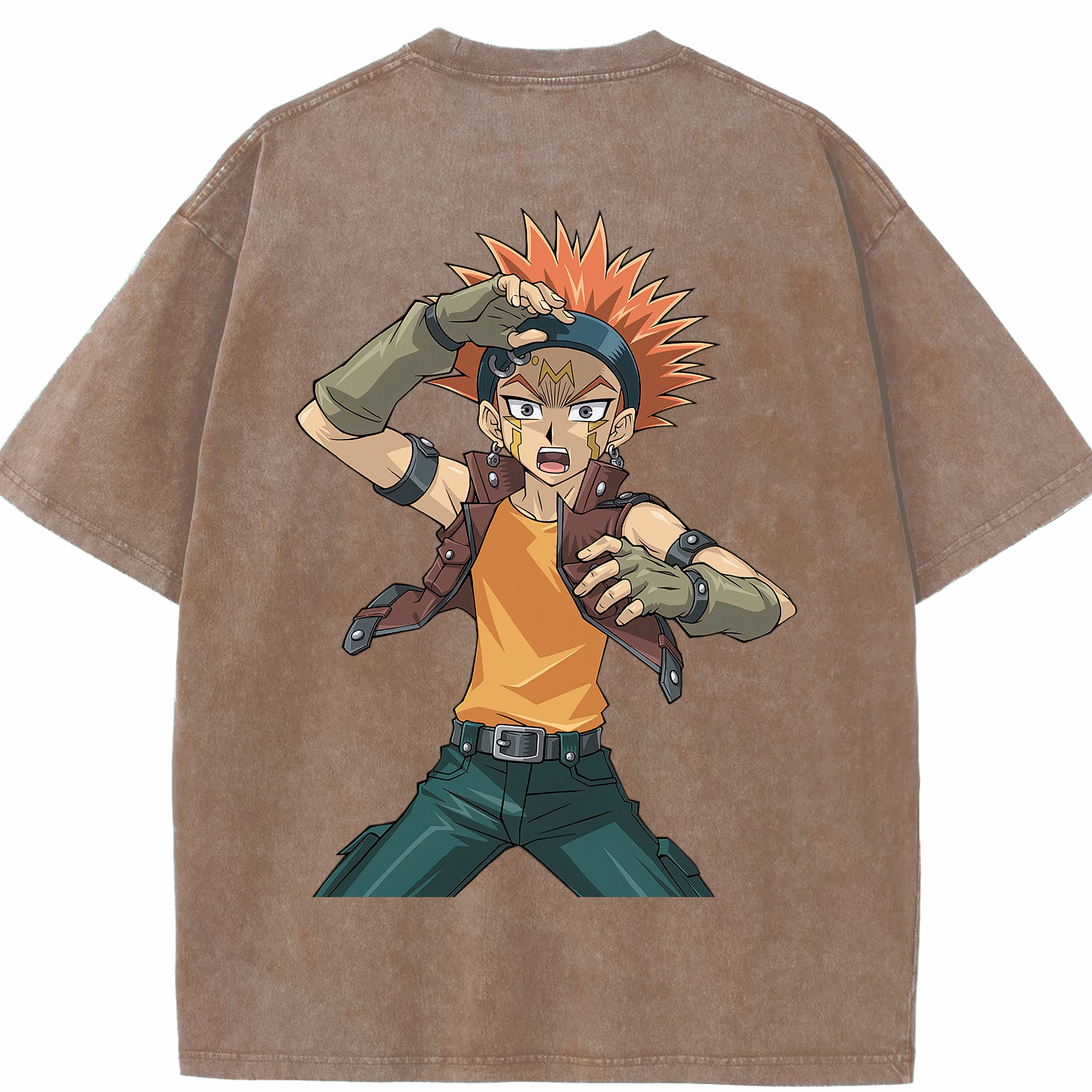 （画像用） 遊☆戯☆王 Yu-Gi-Oh! 綿100% ヴィンテージ風 半袖Tシャツ（背面プリント）