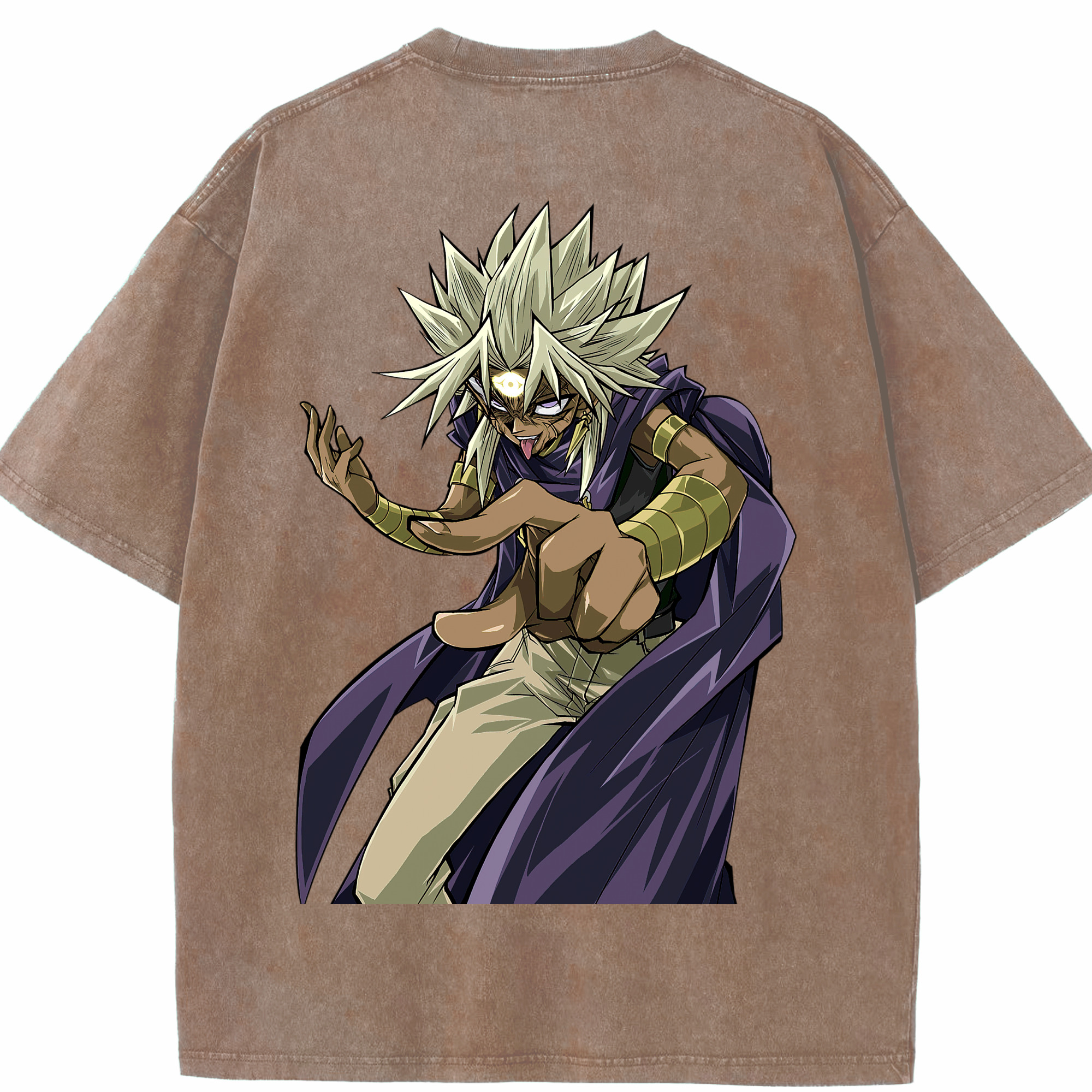 （画像用） 遊☆戯☆王 Yu-Gi-Oh! 綿100% ヴィンテージ風 半袖Tシャツ（背面プリント）