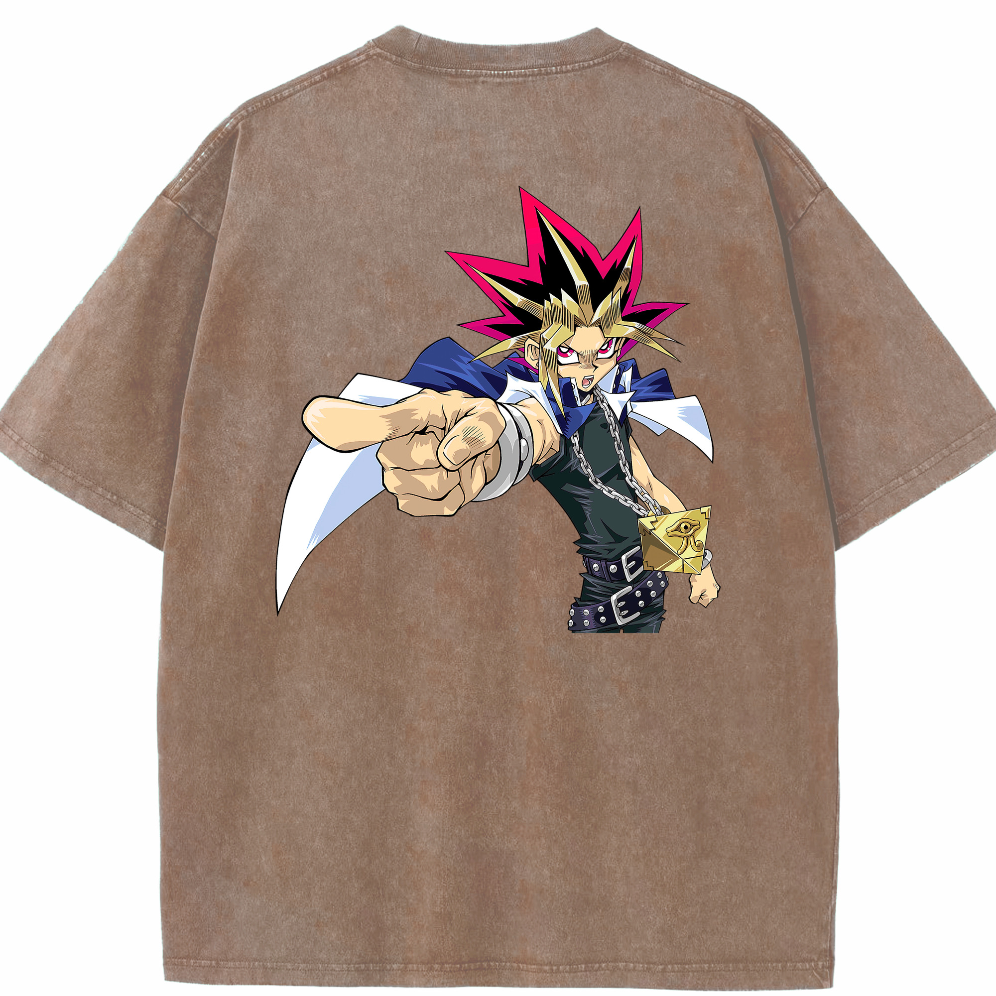 （画像用） 遊☆戯☆王 Yu-Gi-Oh! 綿100% ヴィンテージ風 半袖Tシャツ（背面プリント）