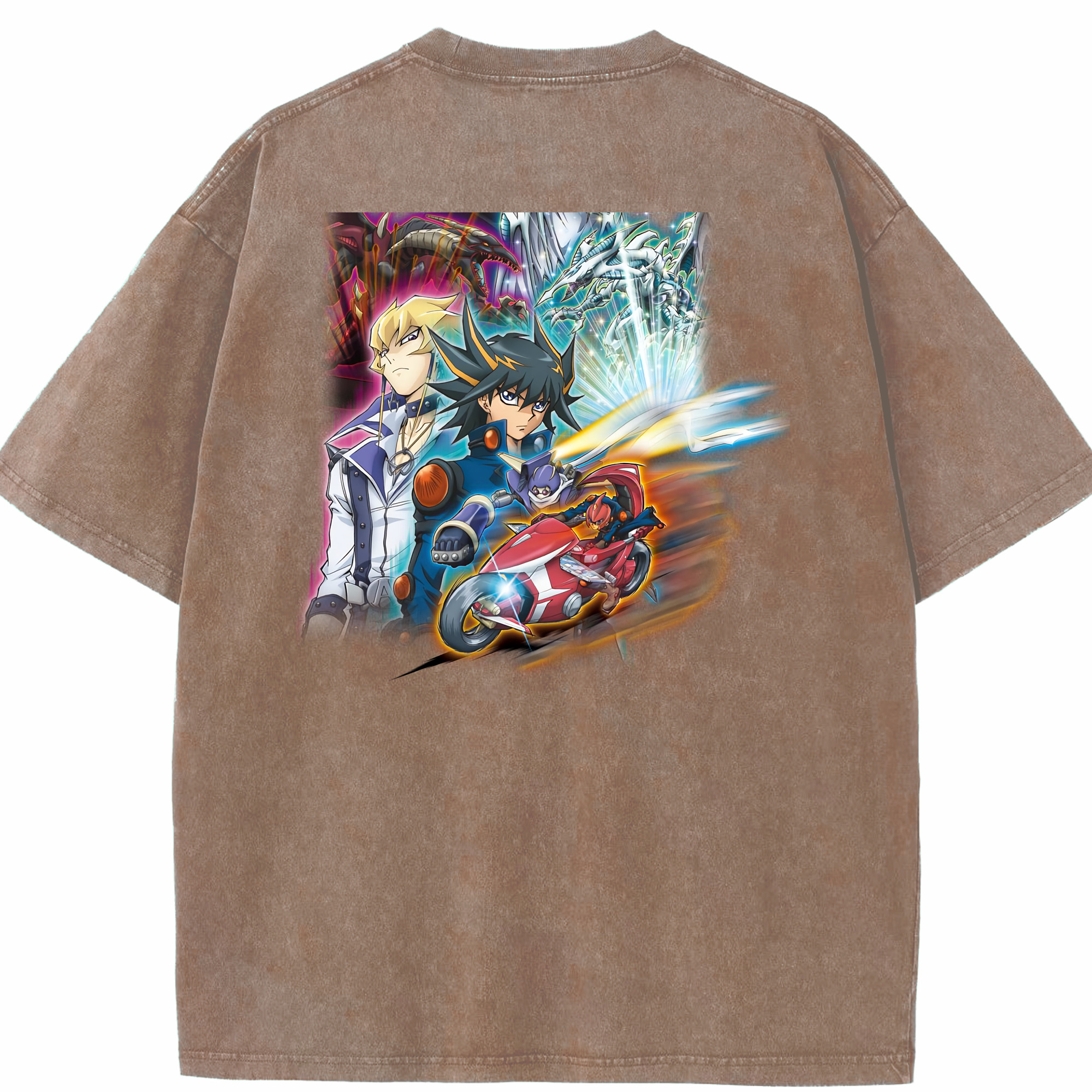 （画像用） 遊☆戯☆王 Yu-Gi-Oh! 綿100% ヴィンテージ風 半袖Tシャツ（背面プリント）