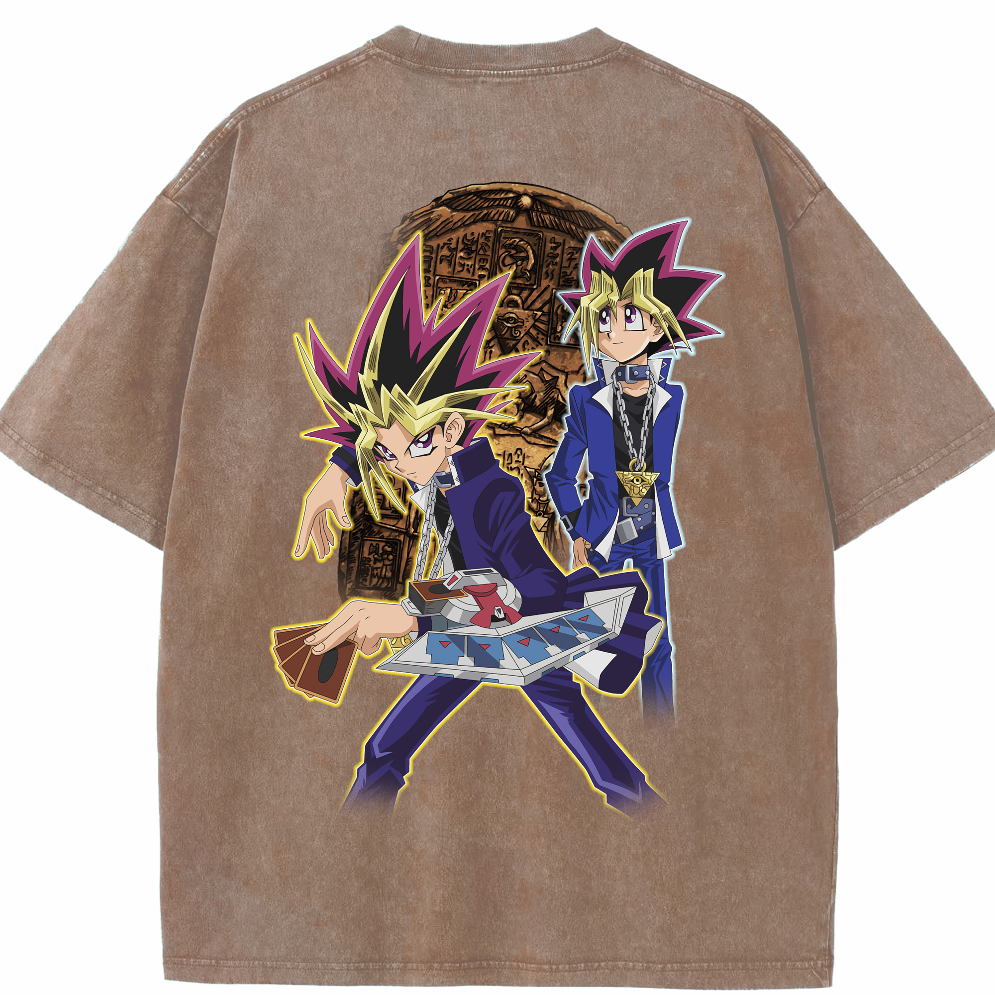 （画像用） 遊☆戯☆王 Yu-Gi-Oh! 綿100% ヴィンテージ風 半袖Tシャツ（背面プリント）