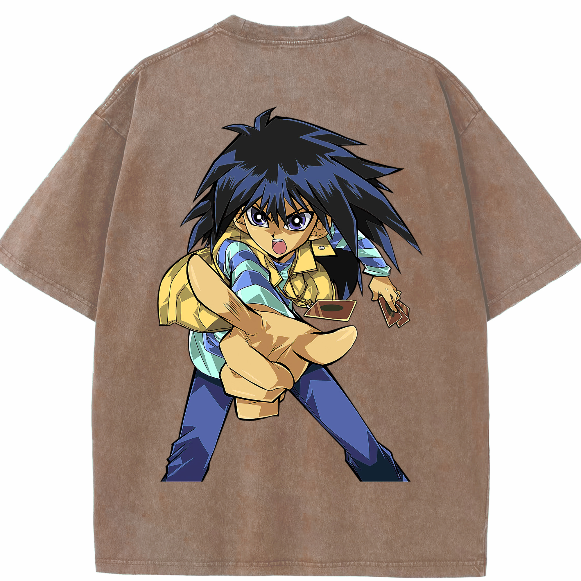 （画像用） 遊☆戯☆王 Yu-Gi-Oh! 綿100% ヴィンテージ風 半袖Tシャツ（背面プリント）