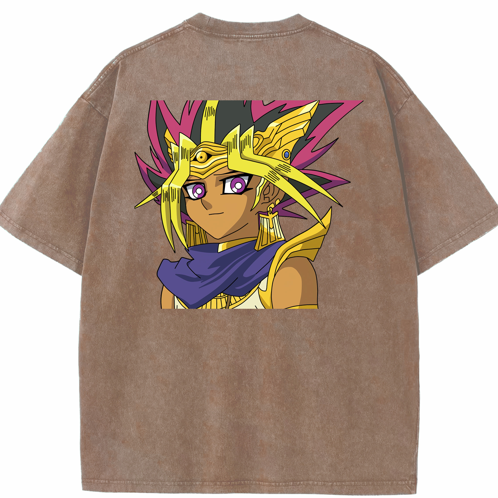 （画像用） 遊☆戯☆王 Yu-Gi-Oh! 綿100% ヴィンテージ風 半袖Tシャツ（背面プリント）