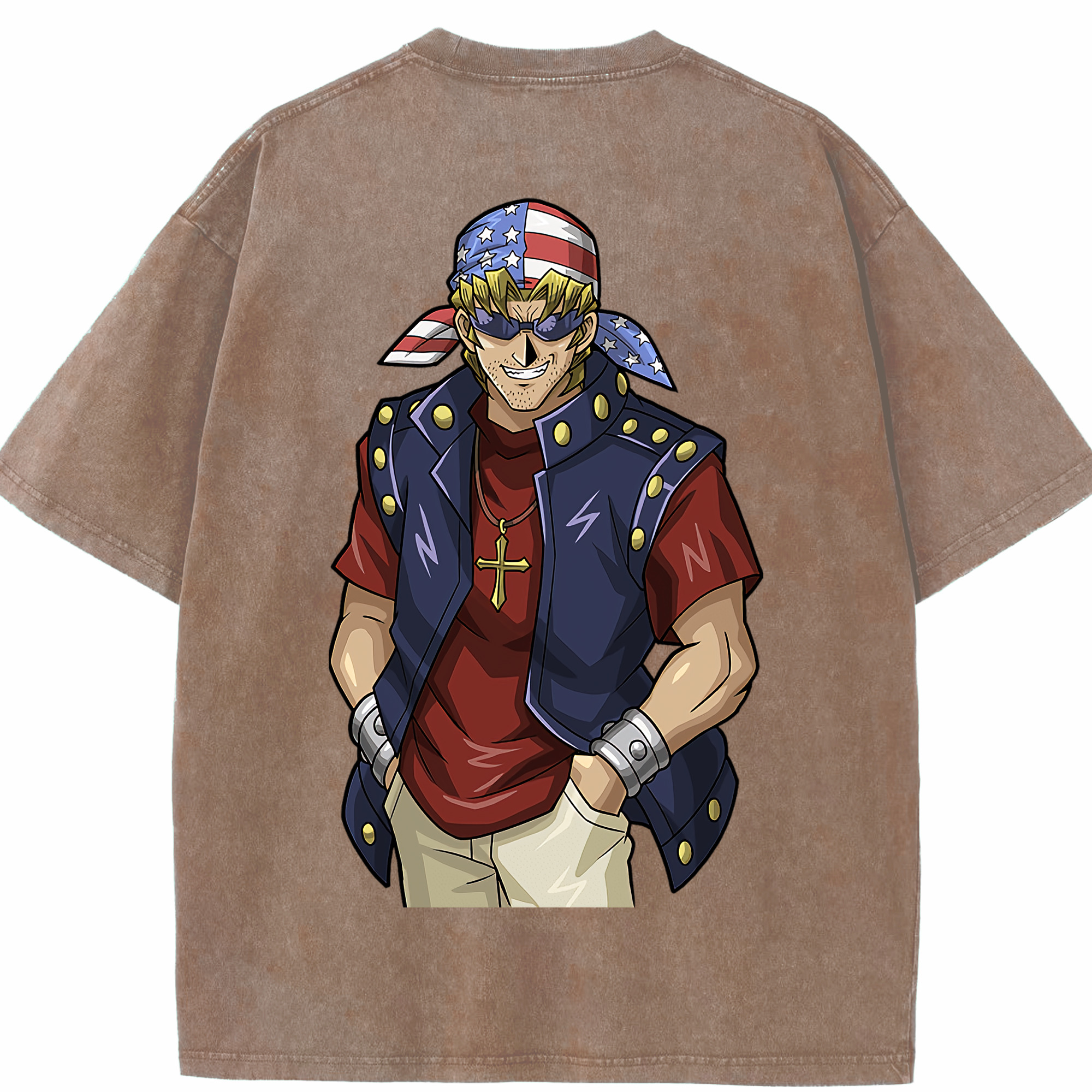 （画像用） 遊☆戯☆王 Yu-Gi-Oh! 綿100% ヴィンテージ風 半袖Tシャツ（背面プリント）