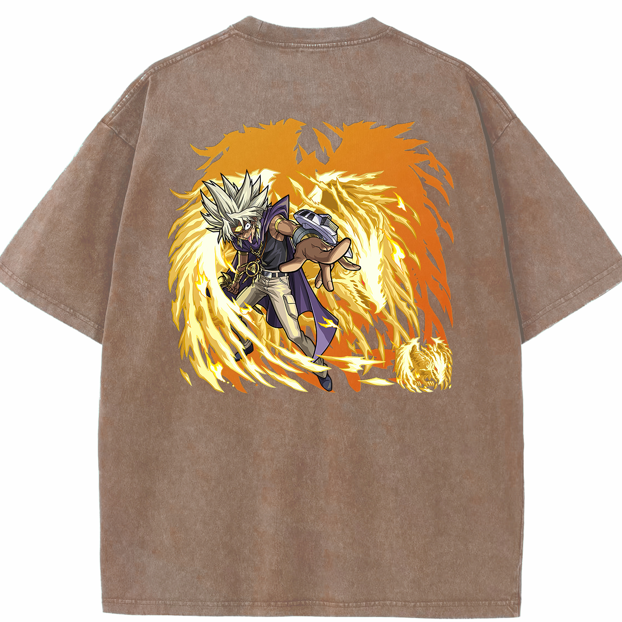 （画像用） 遊☆戯☆王 Yu-Gi-Oh! 綿100% ヴィンテージ風 半袖Tシャツ（背面プリント）