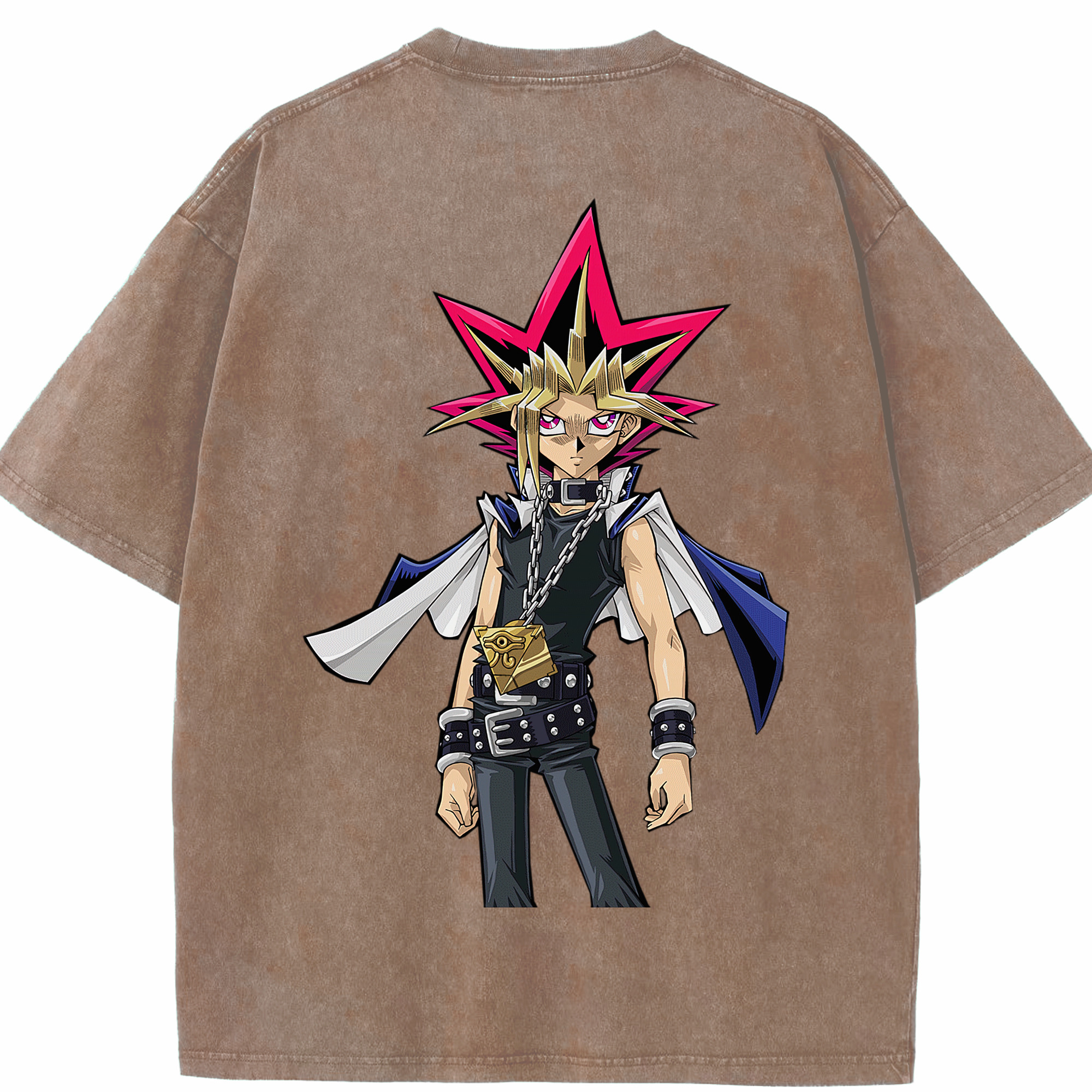 （画像用） 遊☆戯☆王 Yu-Gi-Oh! 綿100% ヴィンテージ風 半袖Tシャツ（背面プリント）