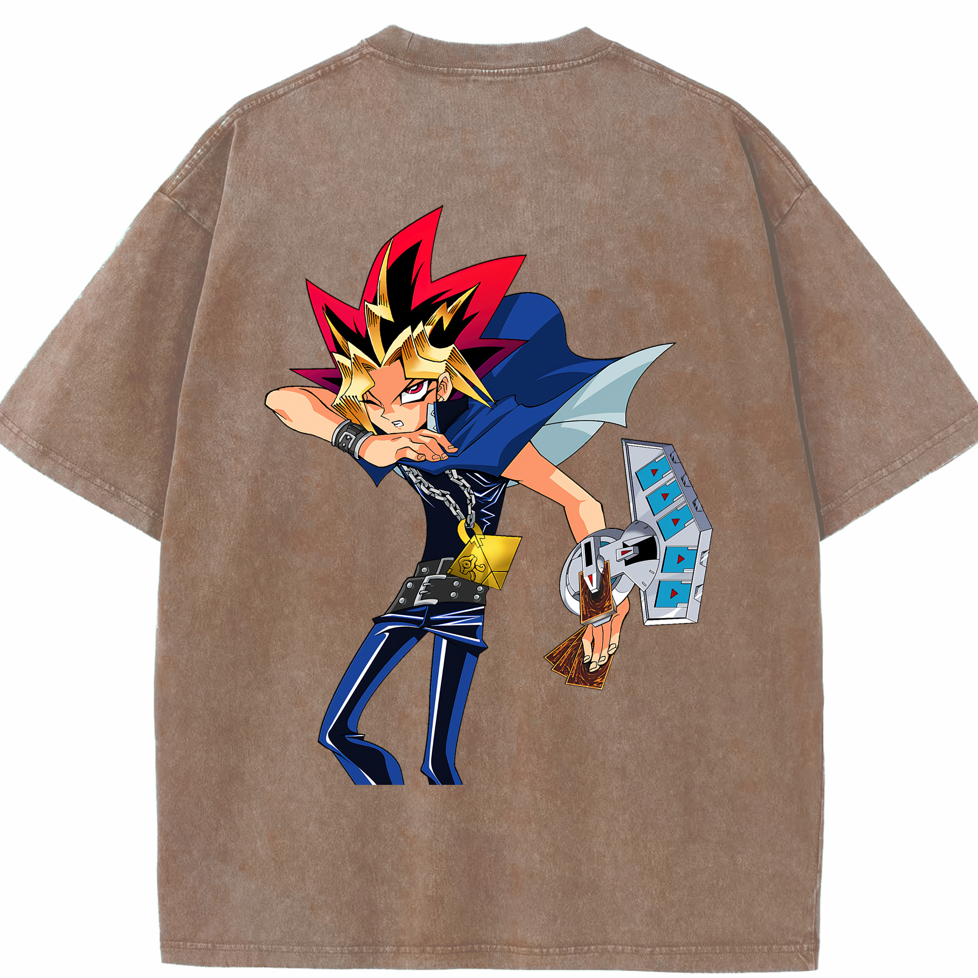 （画像用） 遊☆戯☆王 Yu-Gi-Oh! 綿100% ヴィンテージ風 半袖Tシャツ（背面プリント）