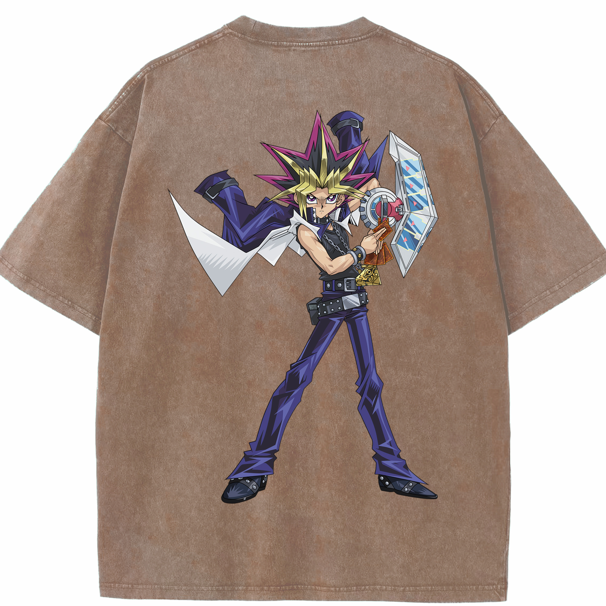 （画像用） 遊☆戯☆王 Yu-Gi-Oh! 綿100% ヴィンテージ風 半袖Tシャツ（背面プリント）