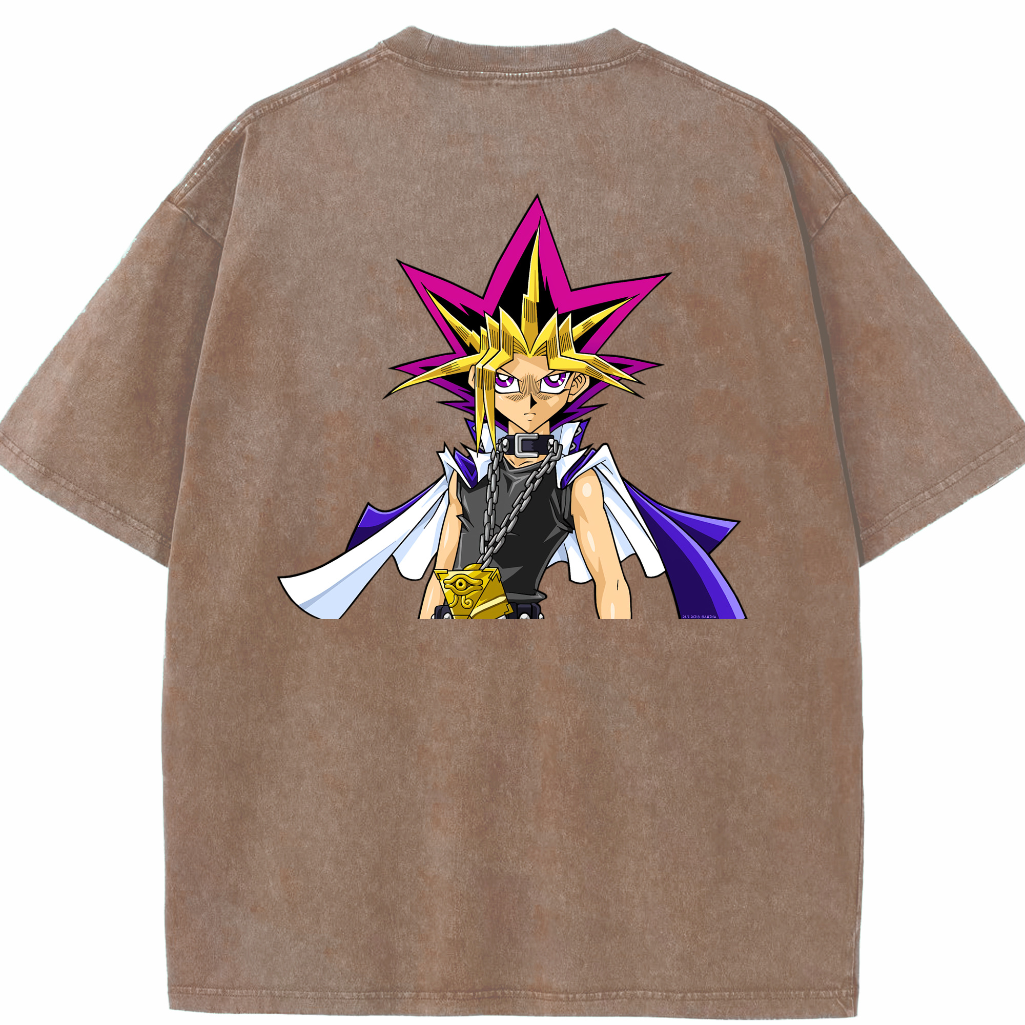 （画像用） 遊☆戯☆王 Yu-Gi-Oh! 綿100% ヴィンテージ風 半袖Tシャツ（背面プリント）