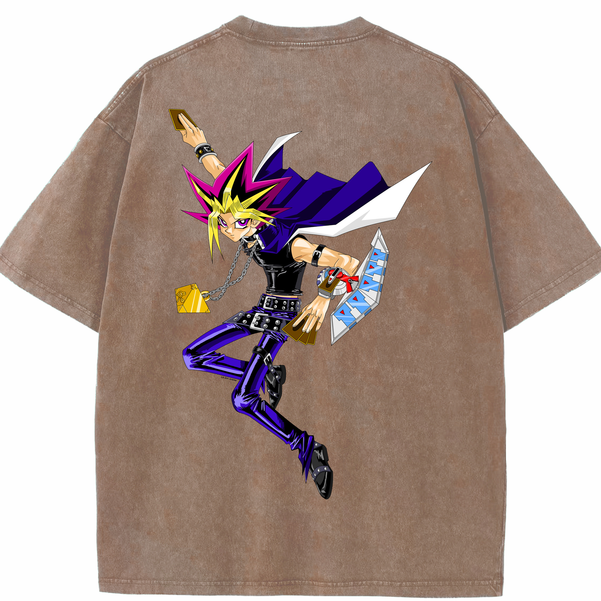 （画像用） 遊☆戯☆王 Yu-Gi-Oh! 綿100% ヴィンテージ風 半袖Tシャツ（背面プリント）