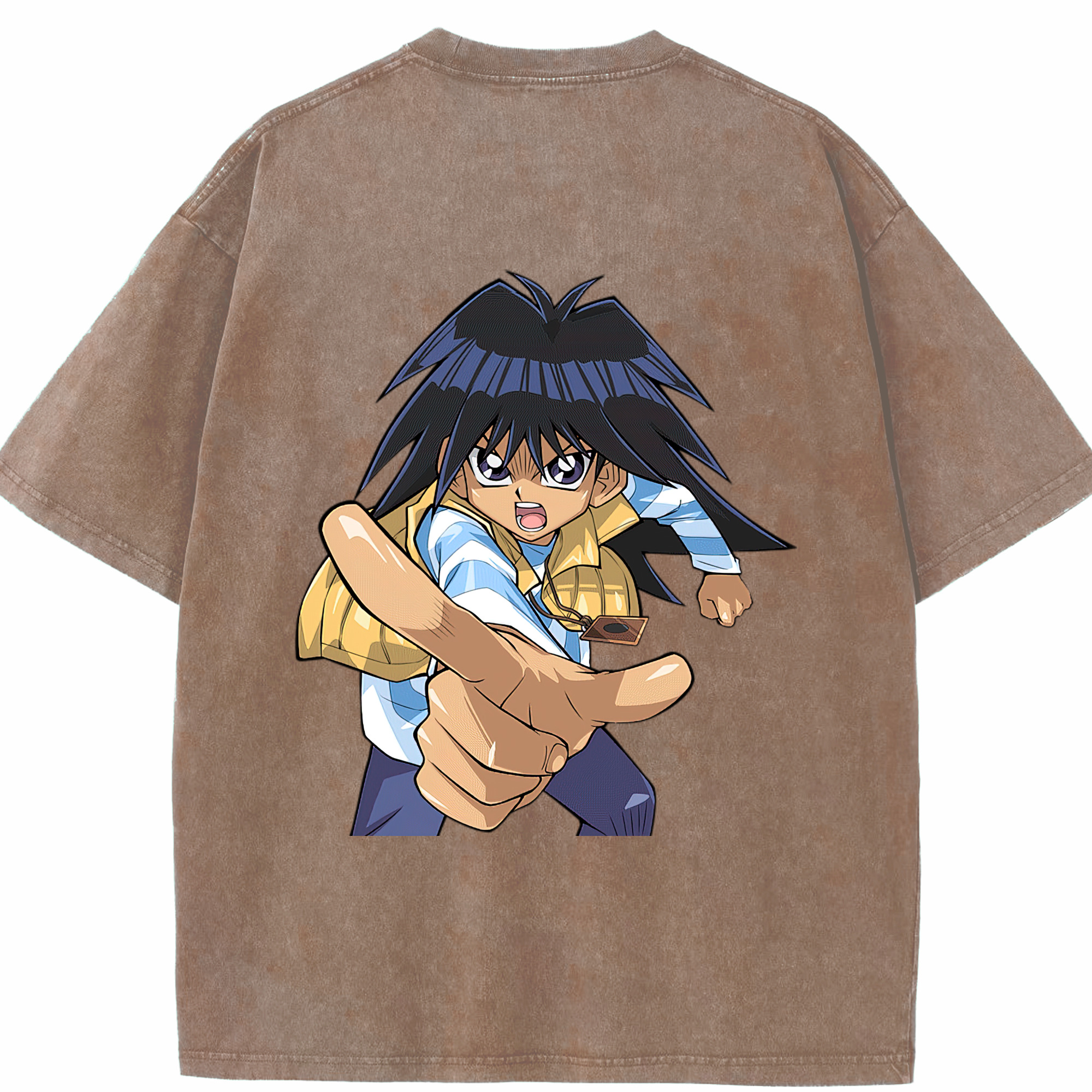 （画像用） 遊☆戯☆王 Yu-Gi-Oh! 綿100% ヴィンテージ風 半袖Tシャツ（背面プリント）