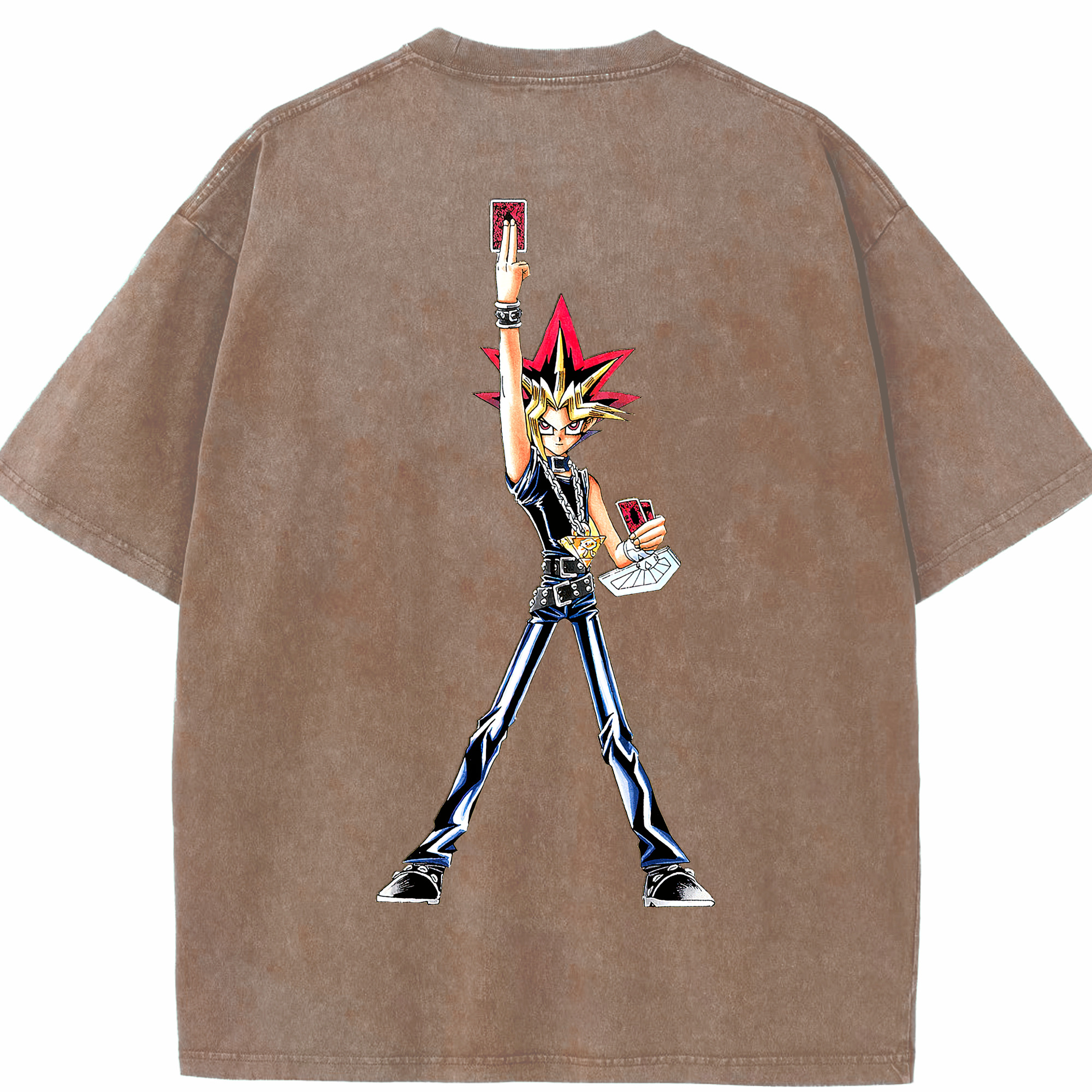 （画像用） 遊☆戯☆王 Yu-Gi-Oh! 綿100% ヴィンテージ風 半袖Tシャツ（背面プリント）