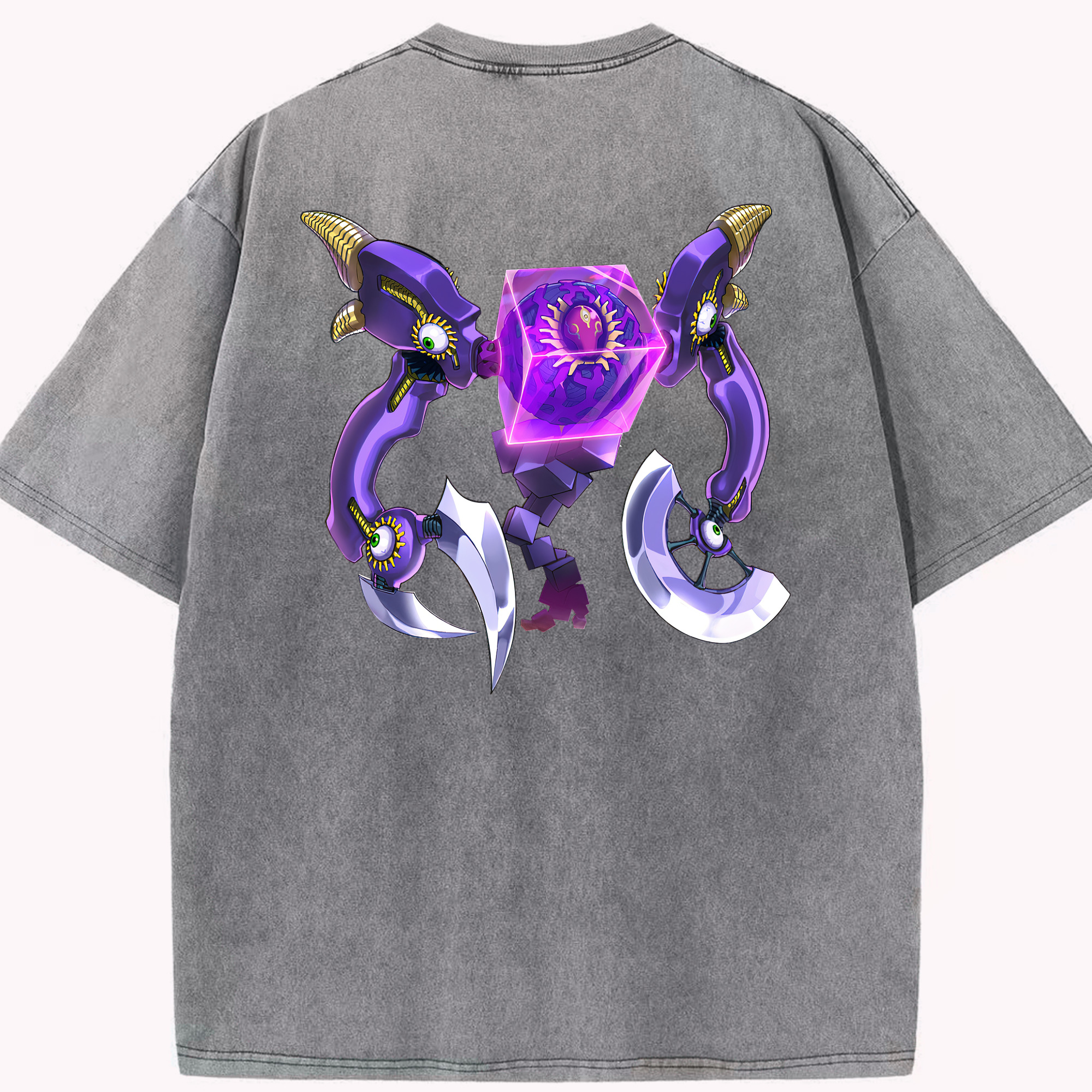 （画像用） 遊☆戯☆王 Yu-Gi-Oh! 綿100% ヴィンテージ風 半袖Tシャツ（背面プリント）