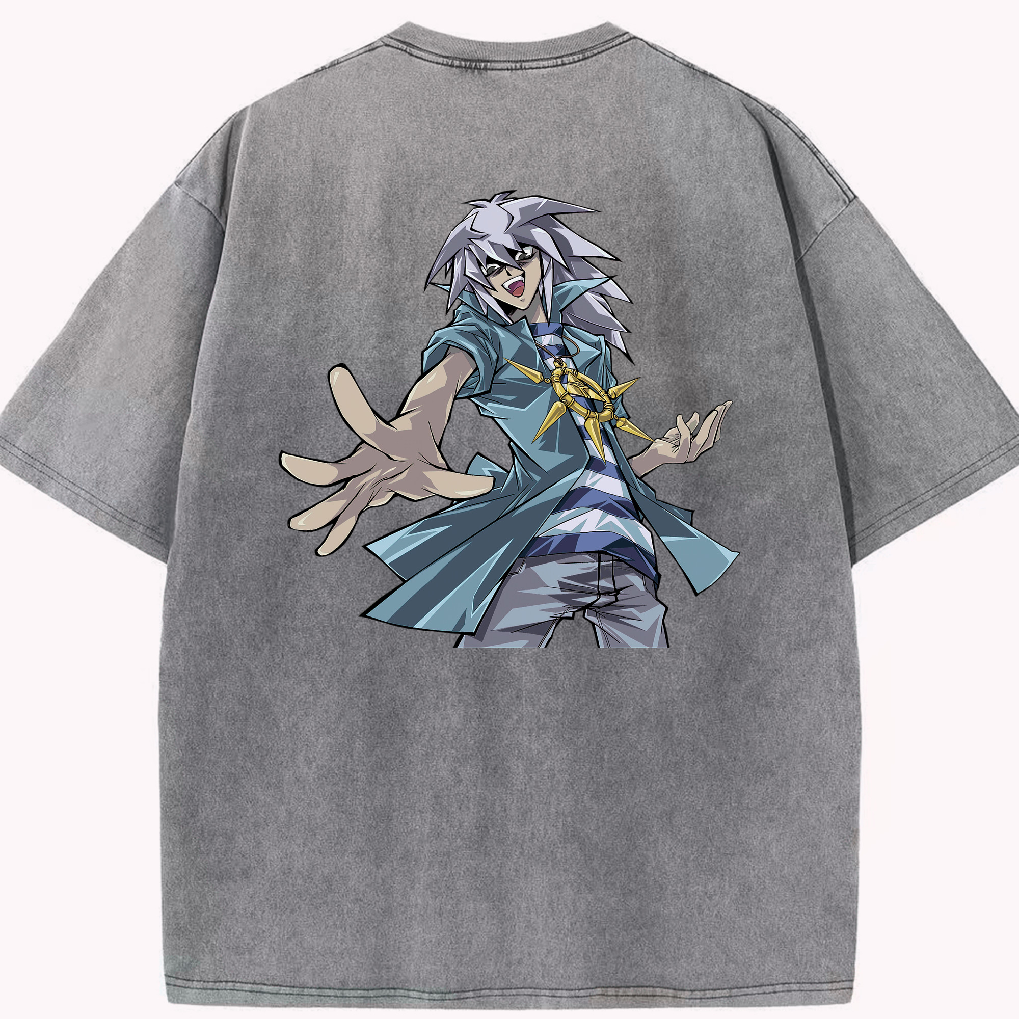 （画像用） 遊☆戯☆王 Yu-Gi-Oh! 綿100% ヴィンテージ風 半袖Tシャツ（背面プリント）