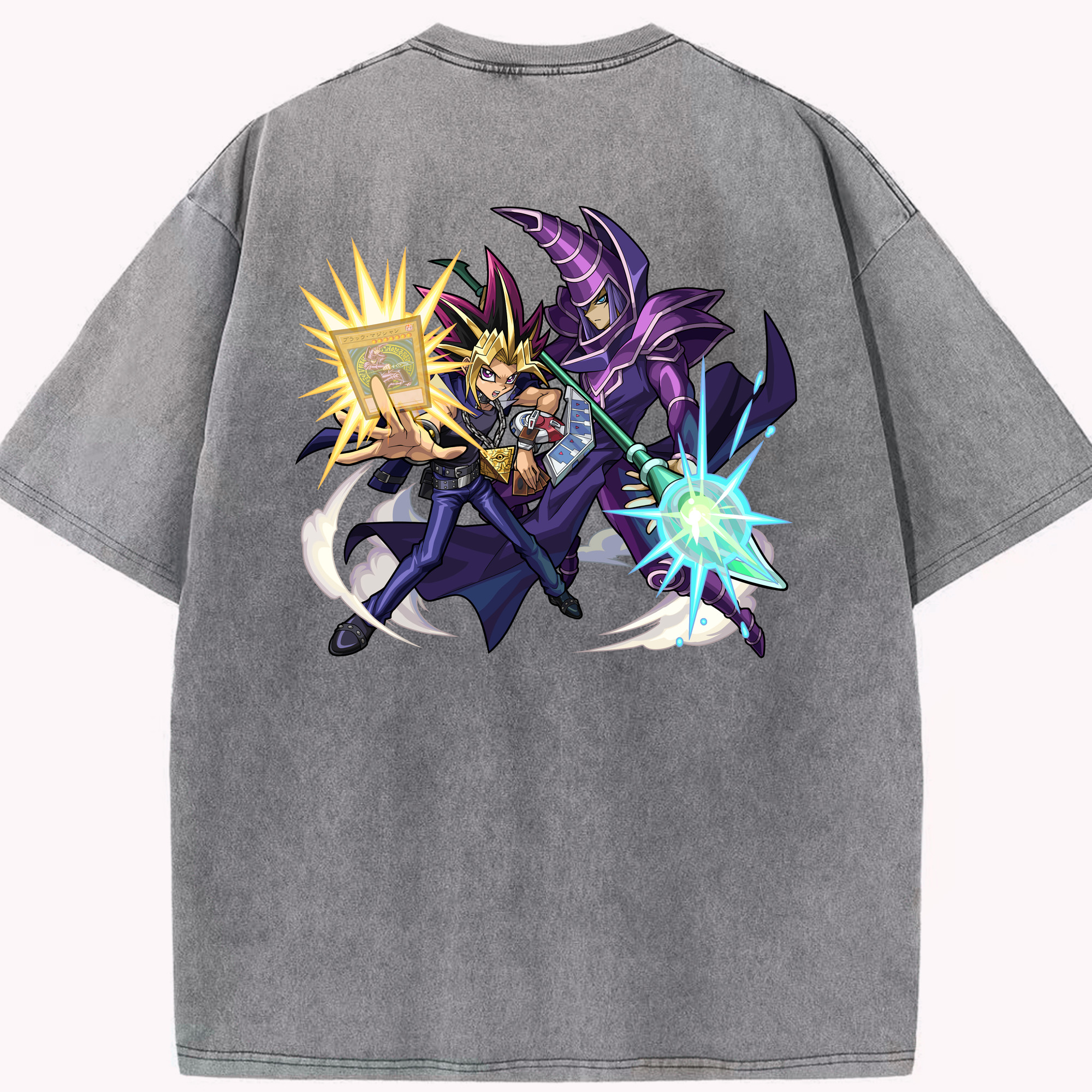 （画像用） 遊☆戯☆王 Yu-Gi-Oh! 綿100% ヴィンテージ風 半袖Tシャツ（背面プリント）