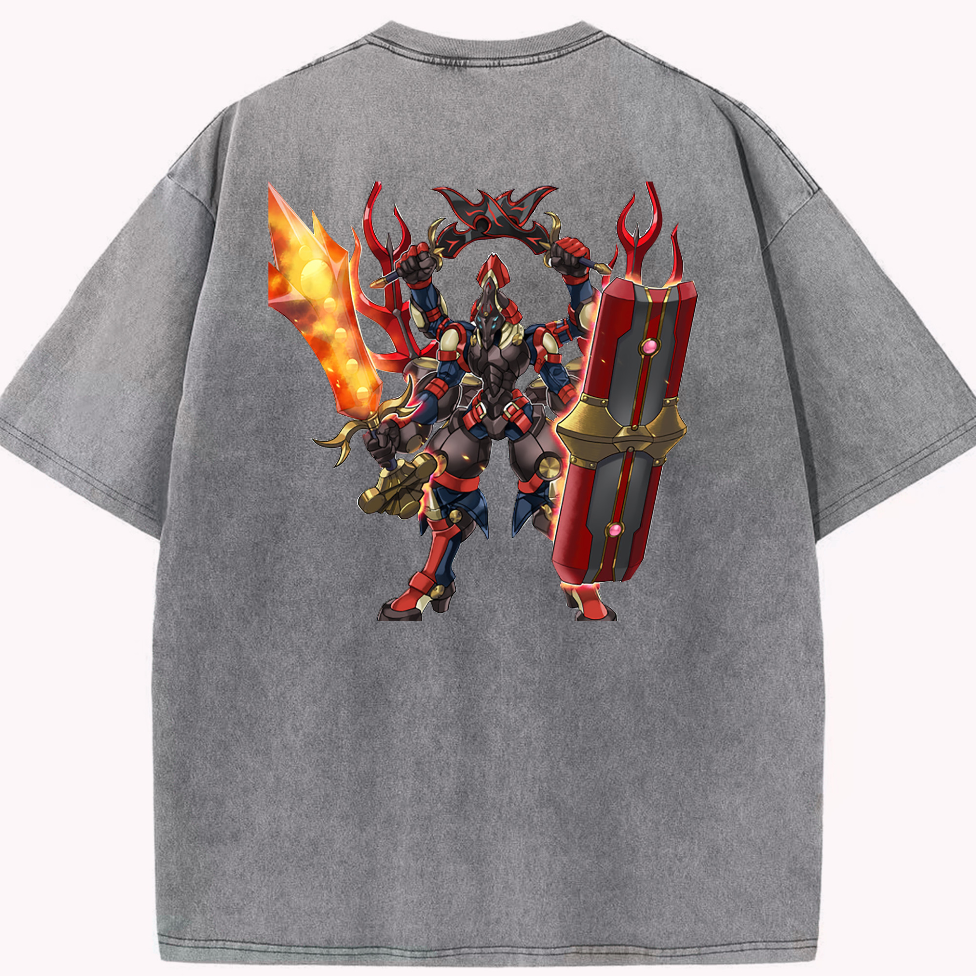 （画像用） 遊☆戯☆王 Yu-Gi-Oh! 綿100% ヴィンテージ風 半袖Tシャツ（背面プリント）