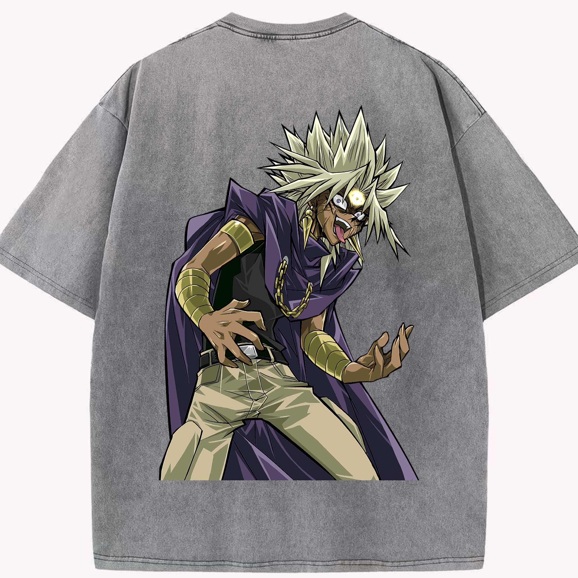 （画像用） 遊☆戯☆王 Yu-Gi-Oh! 綿100% ヴィンテージ風 半袖Tシャツ（背面プリント）