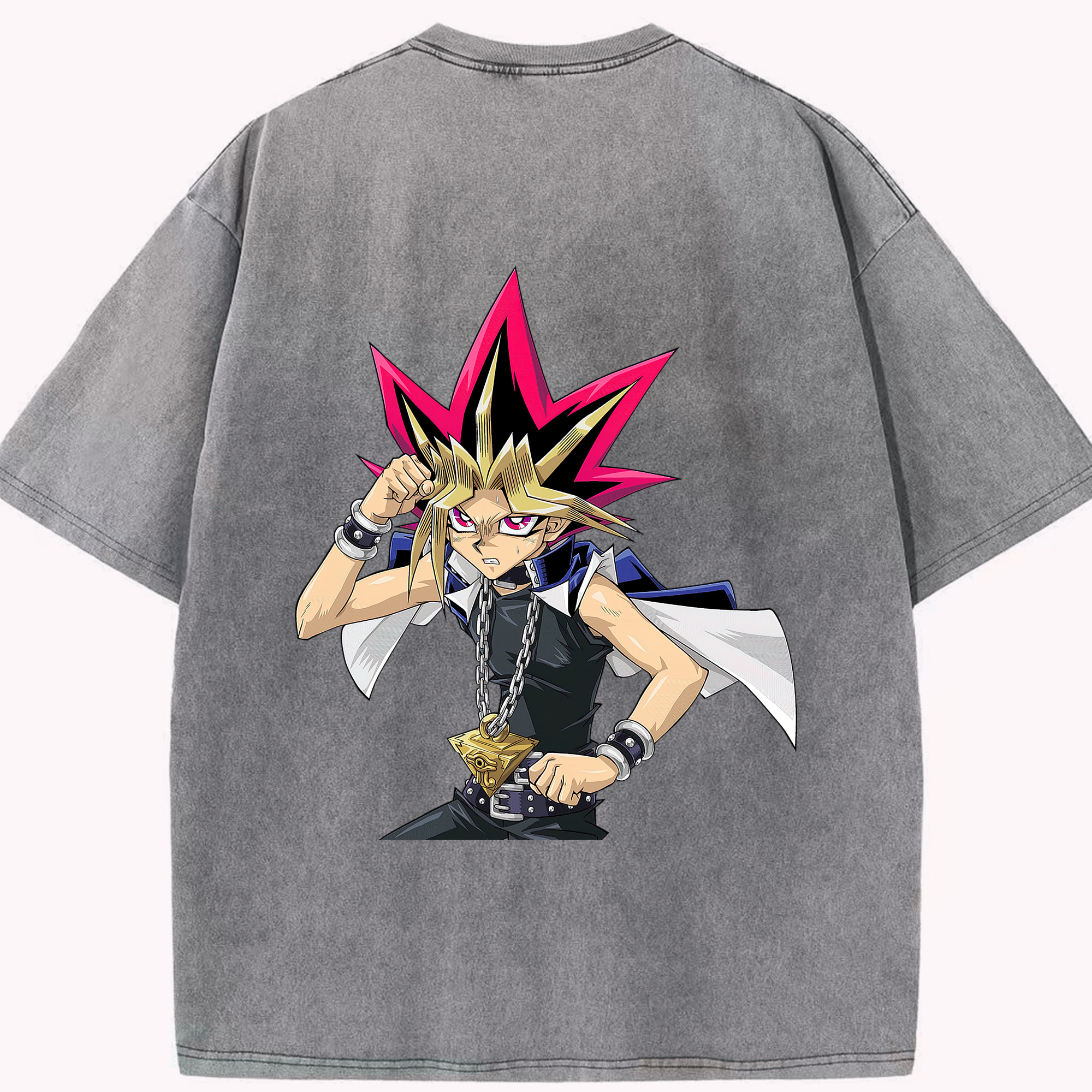 （画像用） 遊☆戯☆王 Yu-Gi-Oh! 綿100% ヴィンテージ風 半袖Tシャツ（背面プリント）