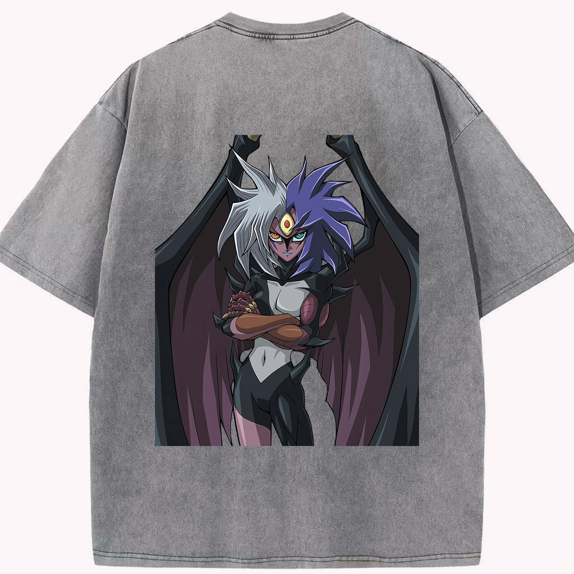 （画像用） 遊☆戯☆王 Yu-Gi-Oh! 綿100% ヴィンテージ風 半袖Tシャツ（背面プリント）