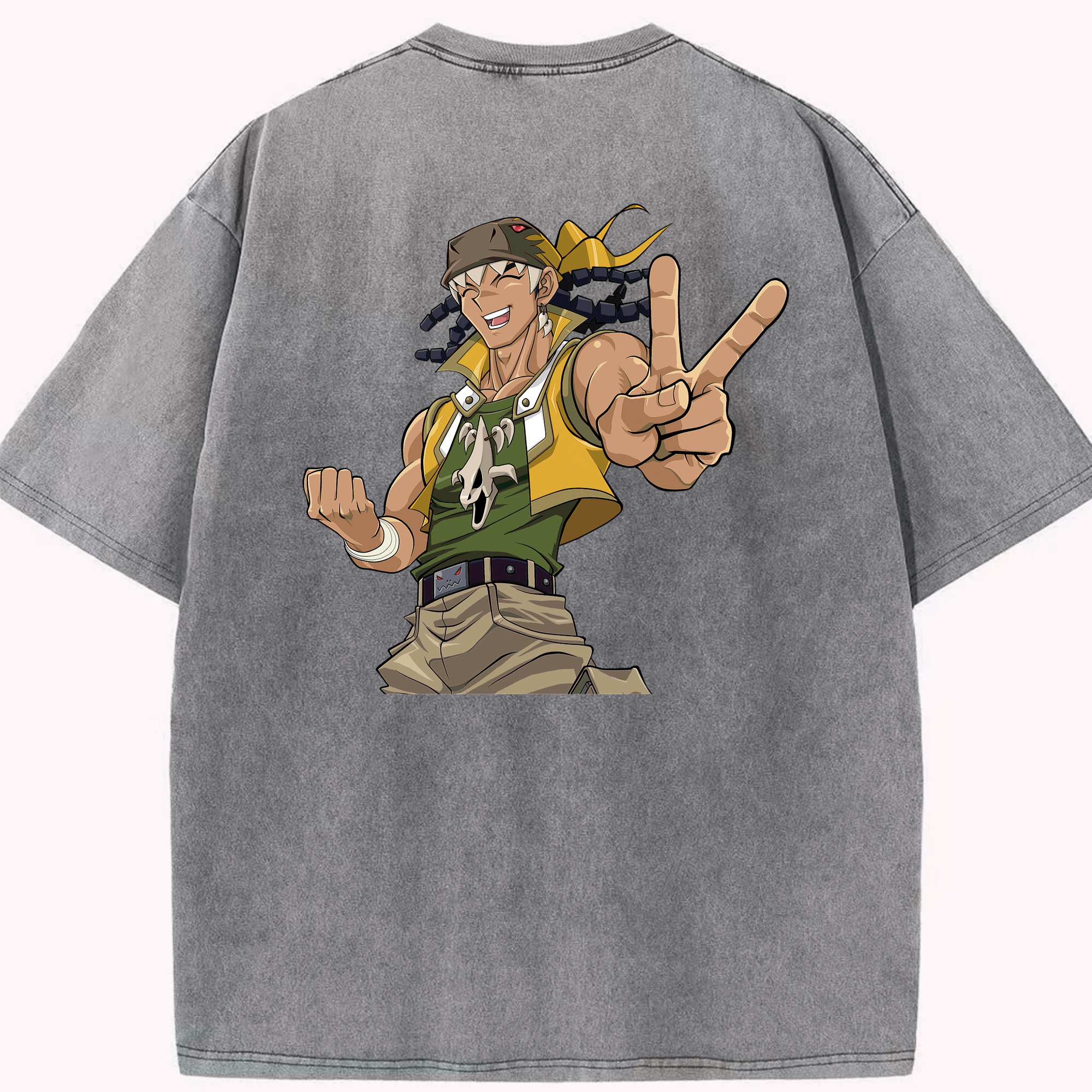 （画像用） 遊☆戯☆王 Yu-Gi-Oh! 綿100% ヴィンテージ風 半袖Tシャツ（背面プリント）