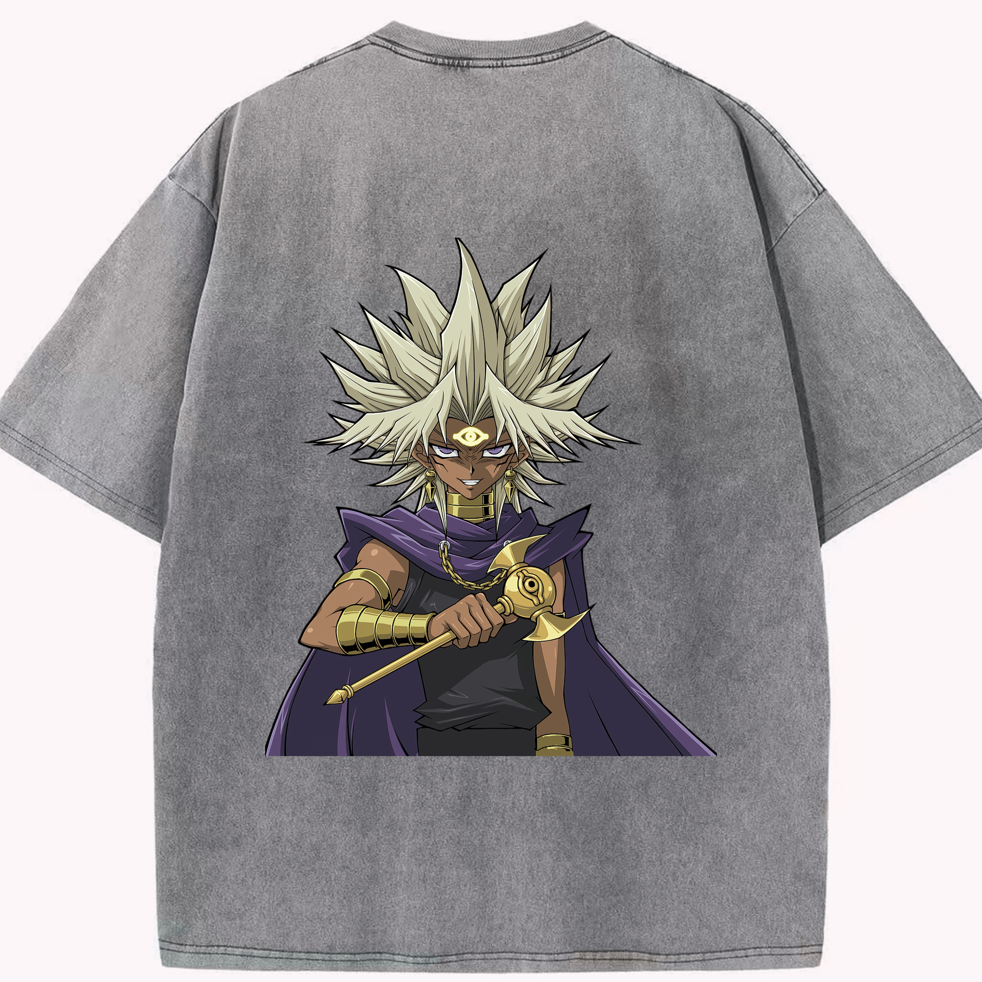 （画像用） 遊☆戯☆王 Yu-Gi-Oh! 綿100% ヴィンテージ風 半袖Tシャツ（背面プリント）