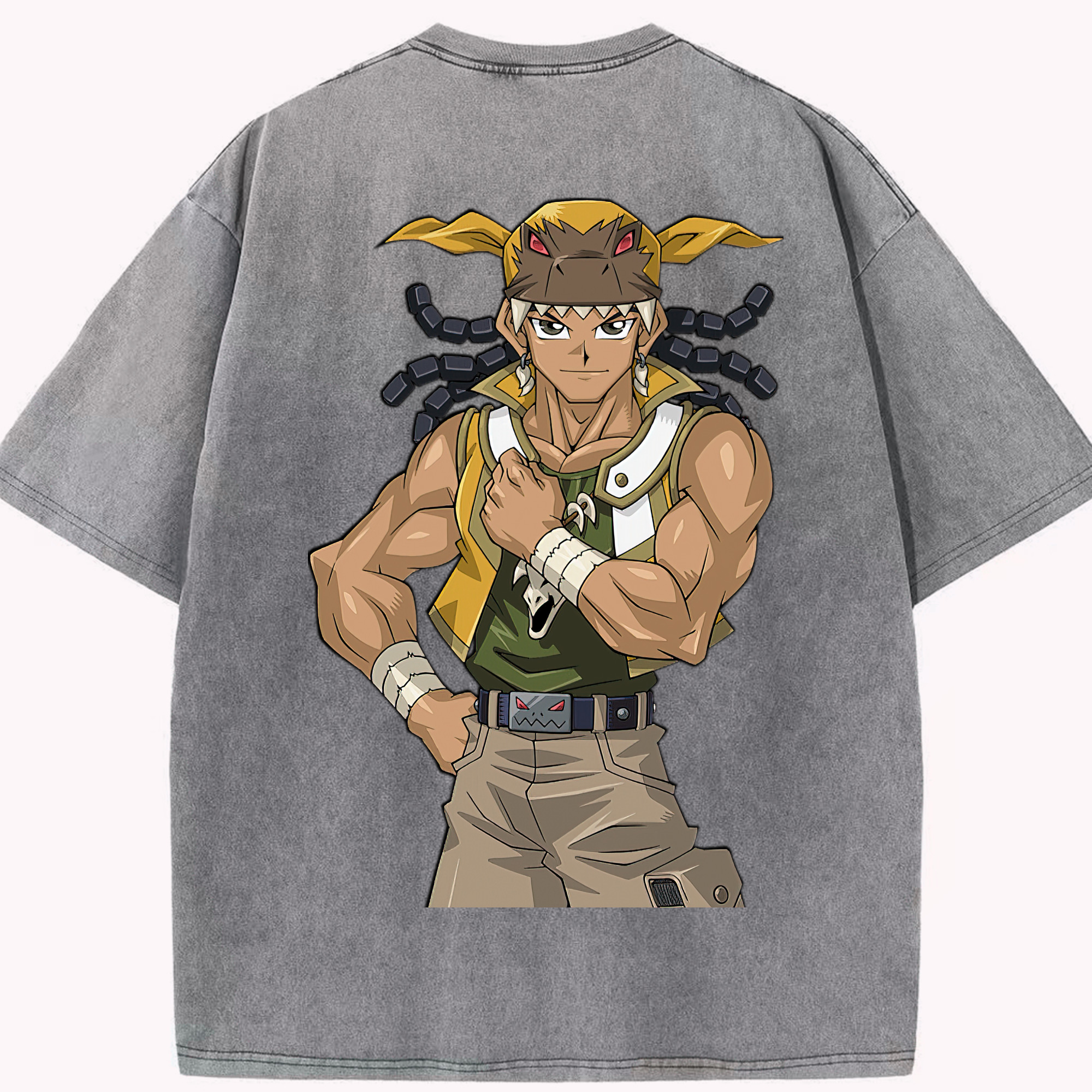 （画像用） 遊☆戯☆王 Yu-Gi-Oh! 綿100% ヴィンテージ風 半袖Tシャツ（背面プリント）