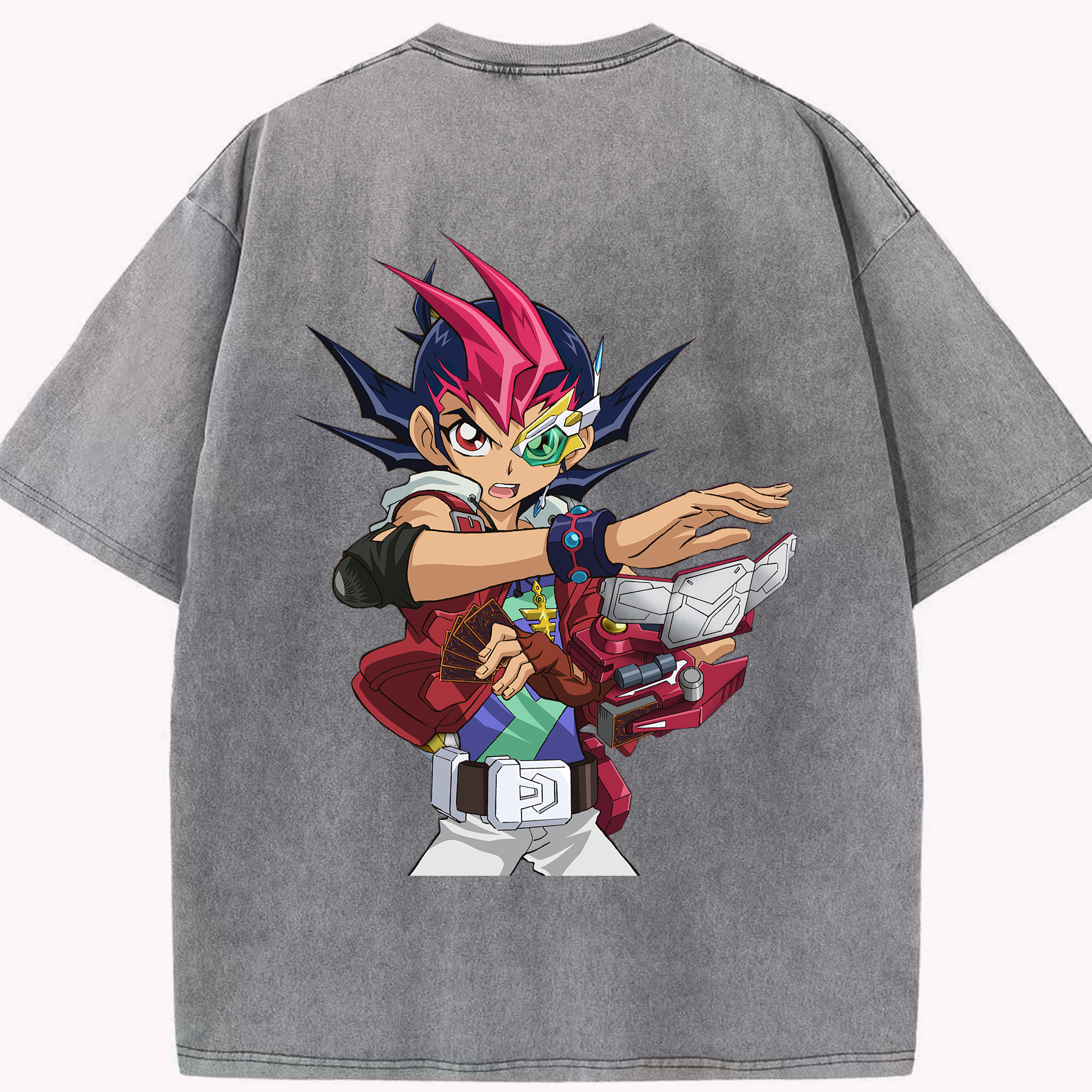 （画像用） 遊☆戯☆王 Yu-Gi-Oh! 綿100% ヴィンテージ風 半袖Tシャツ（背面プリント）