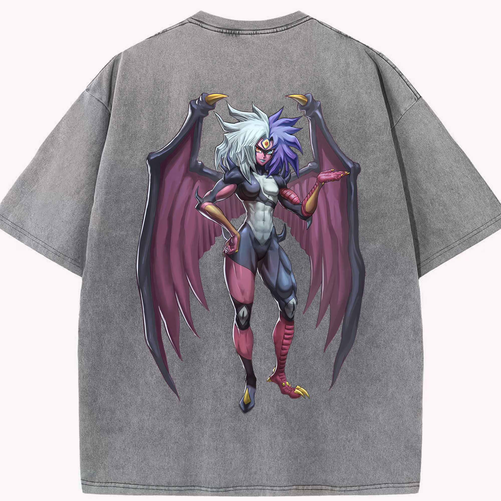 （画像用） 遊☆戯☆王 Yu-Gi-Oh! 綿100% ヴィンテージ風 半袖Tシャツ（背面プリント）