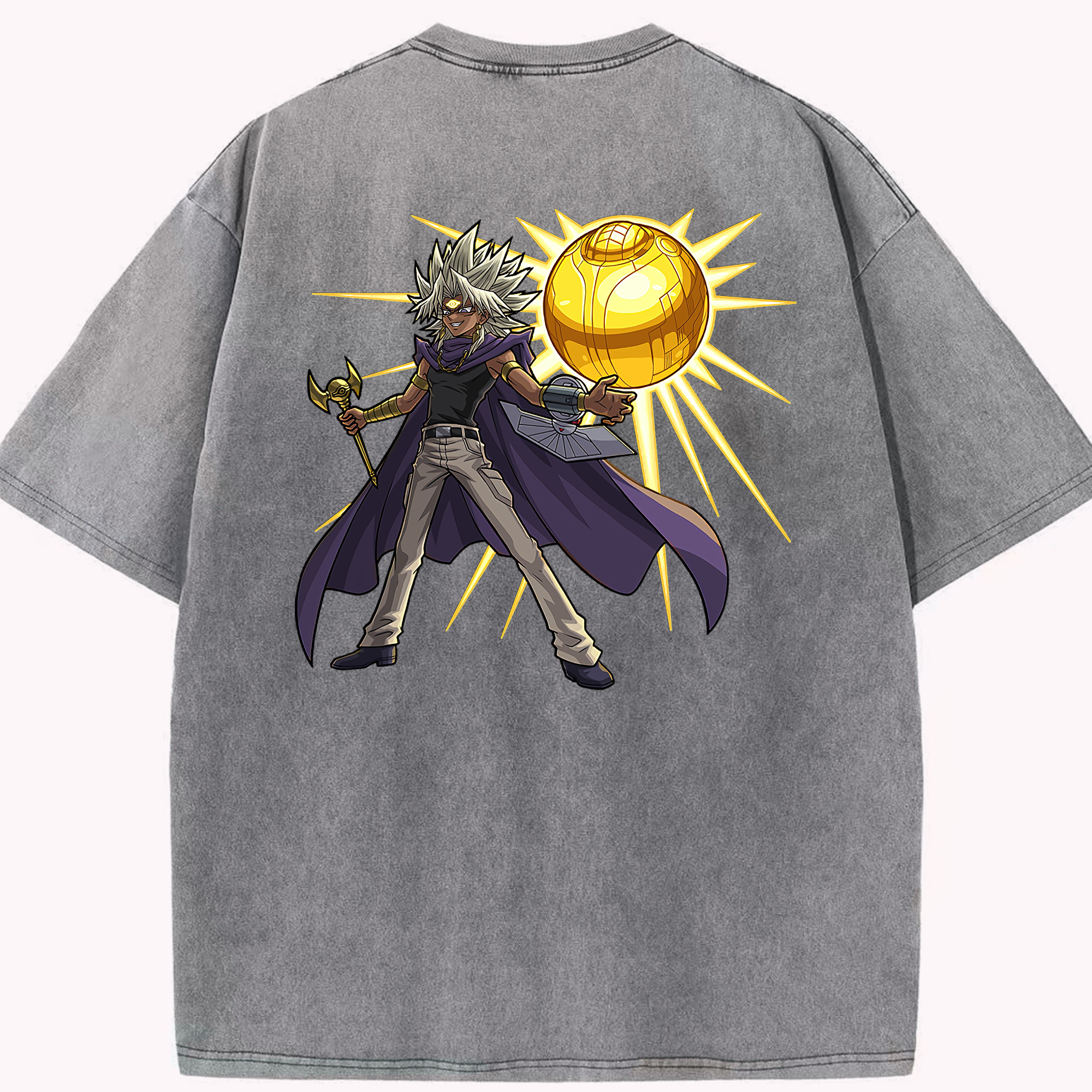 （画像用） 遊☆戯☆王 Yu-Gi-Oh! 綿100% ヴィンテージ風 半袖Tシャツ（背面プリント）