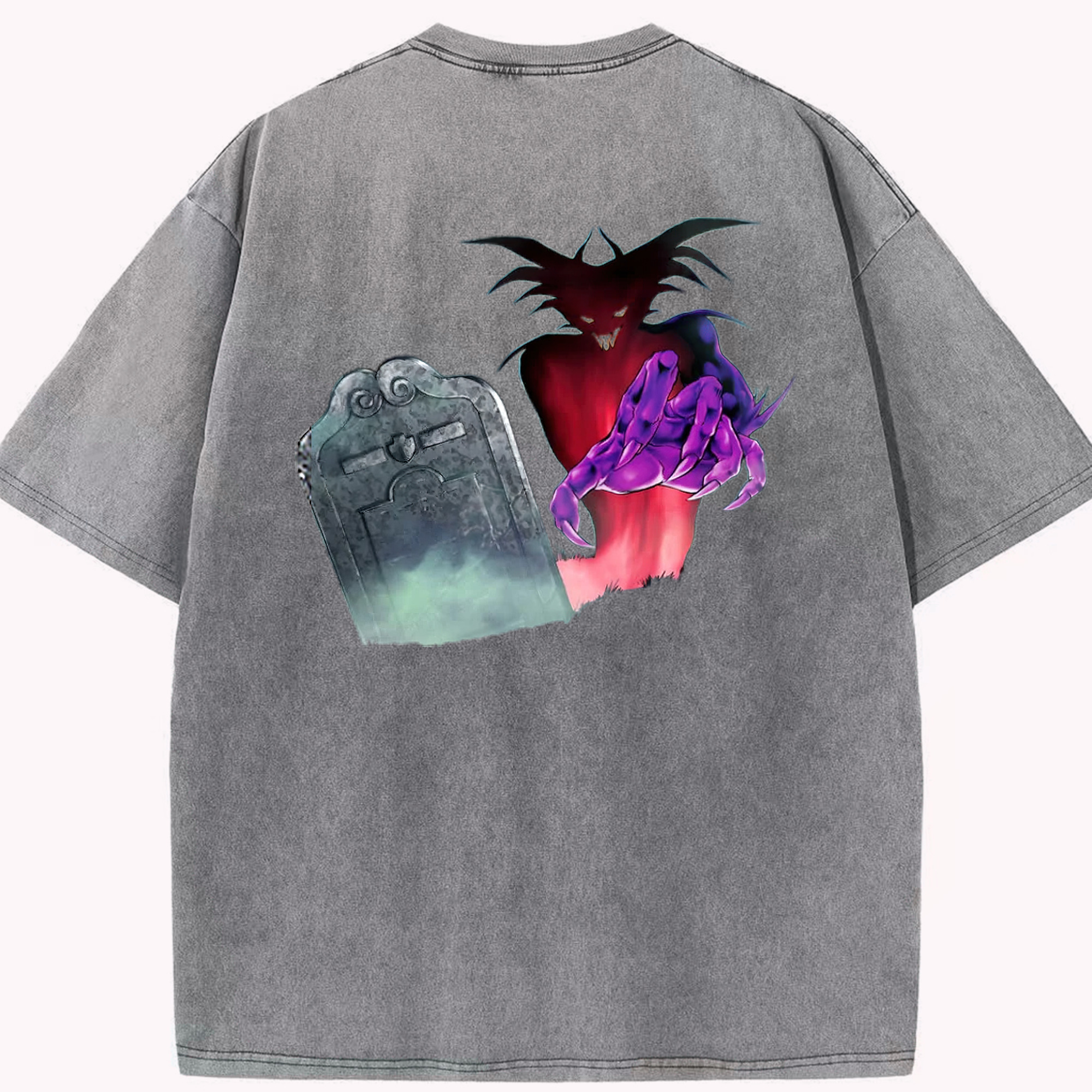 （画像用） 遊☆戯☆王 Yu-Gi-Oh! 綿100% ヴィンテージ風 半袖Tシャツ（背面プリント）
