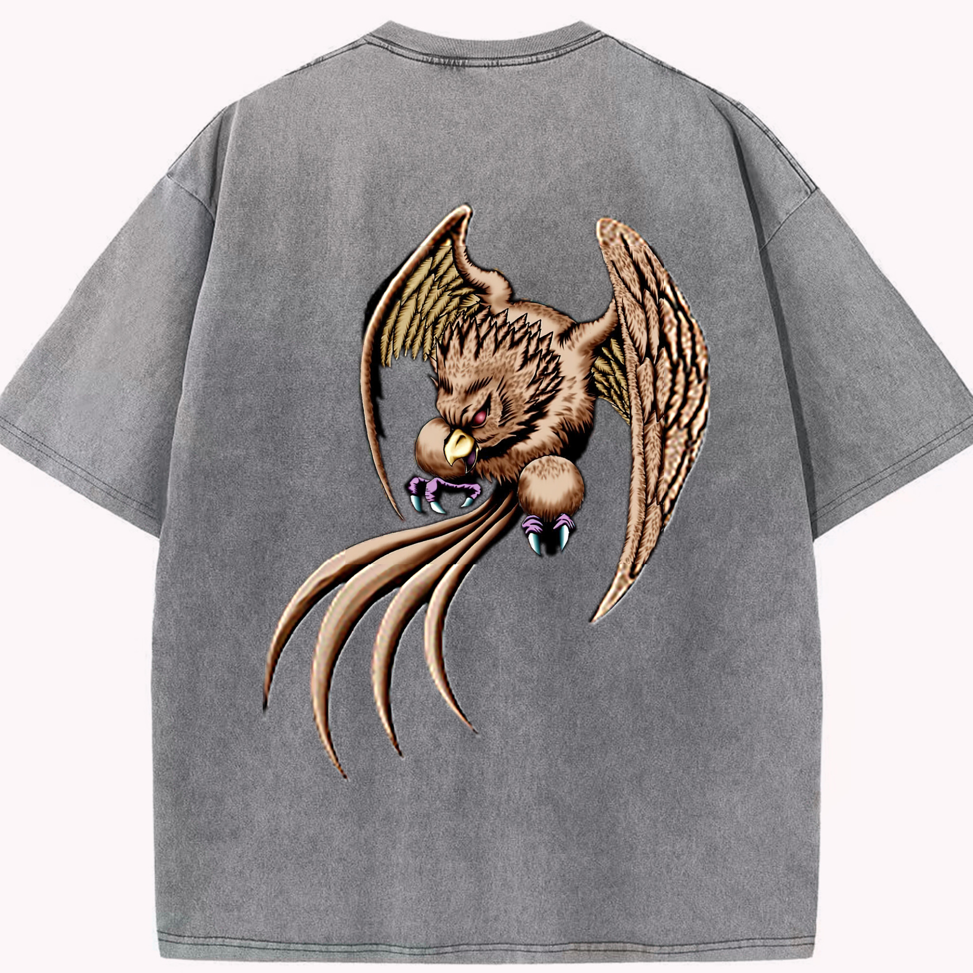 （画像用） 遊☆戯☆王 Yu-Gi-Oh! 綿100% ヴィンテージ風 半袖Tシャツ（背面プリント）