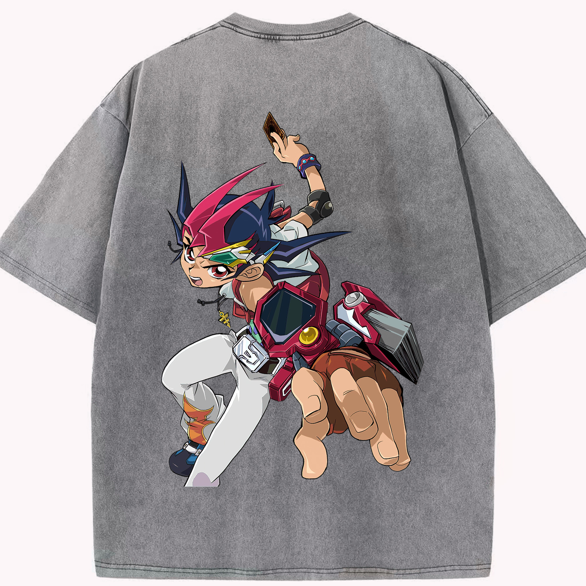（画像用） 遊☆戯☆王 Yu-Gi-Oh! 綿100% ヴィンテージ風 半袖Tシャツ（背面プリント）