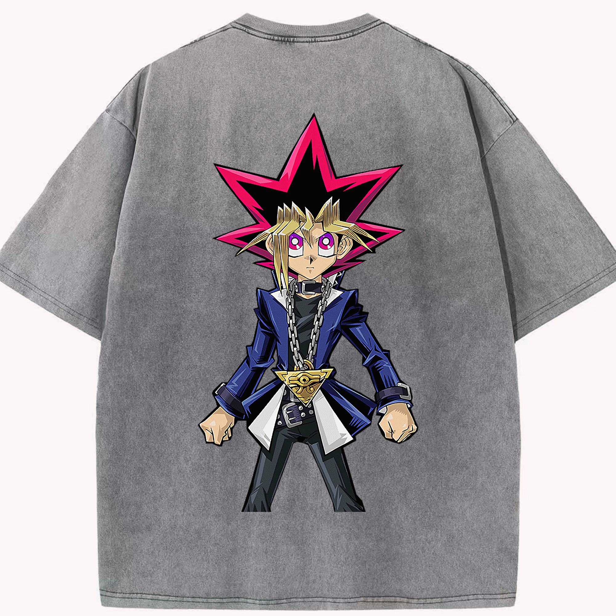 （画像用） 遊☆戯☆王 Yu-Gi-Oh! 綿100% ヴィンテージ風 半袖Tシャツ（背面プリント）