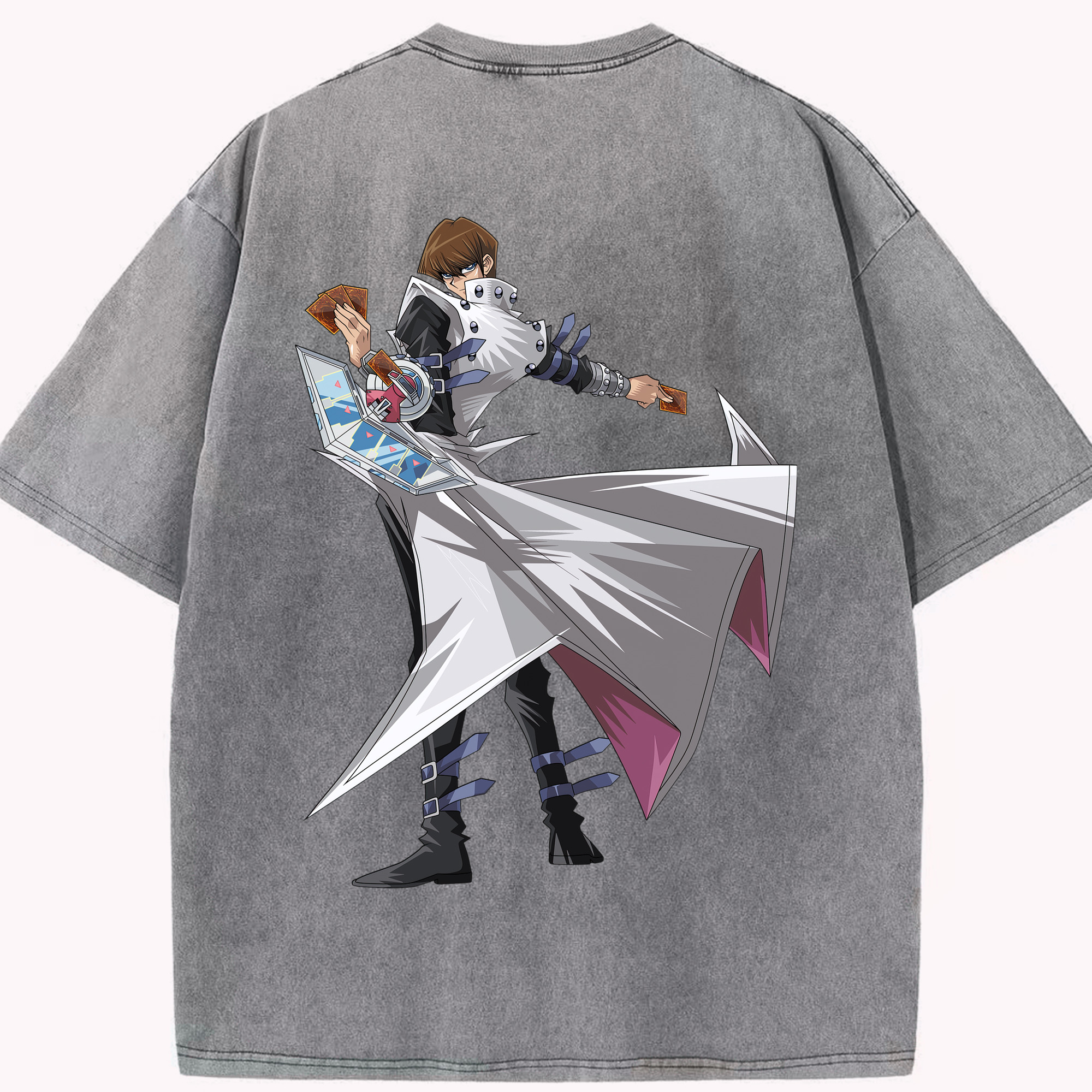 （画像用） 遊☆戯☆王 Yu-Gi-Oh! 綿100% ヴィンテージ風 半袖Tシャツ（背面プリント）