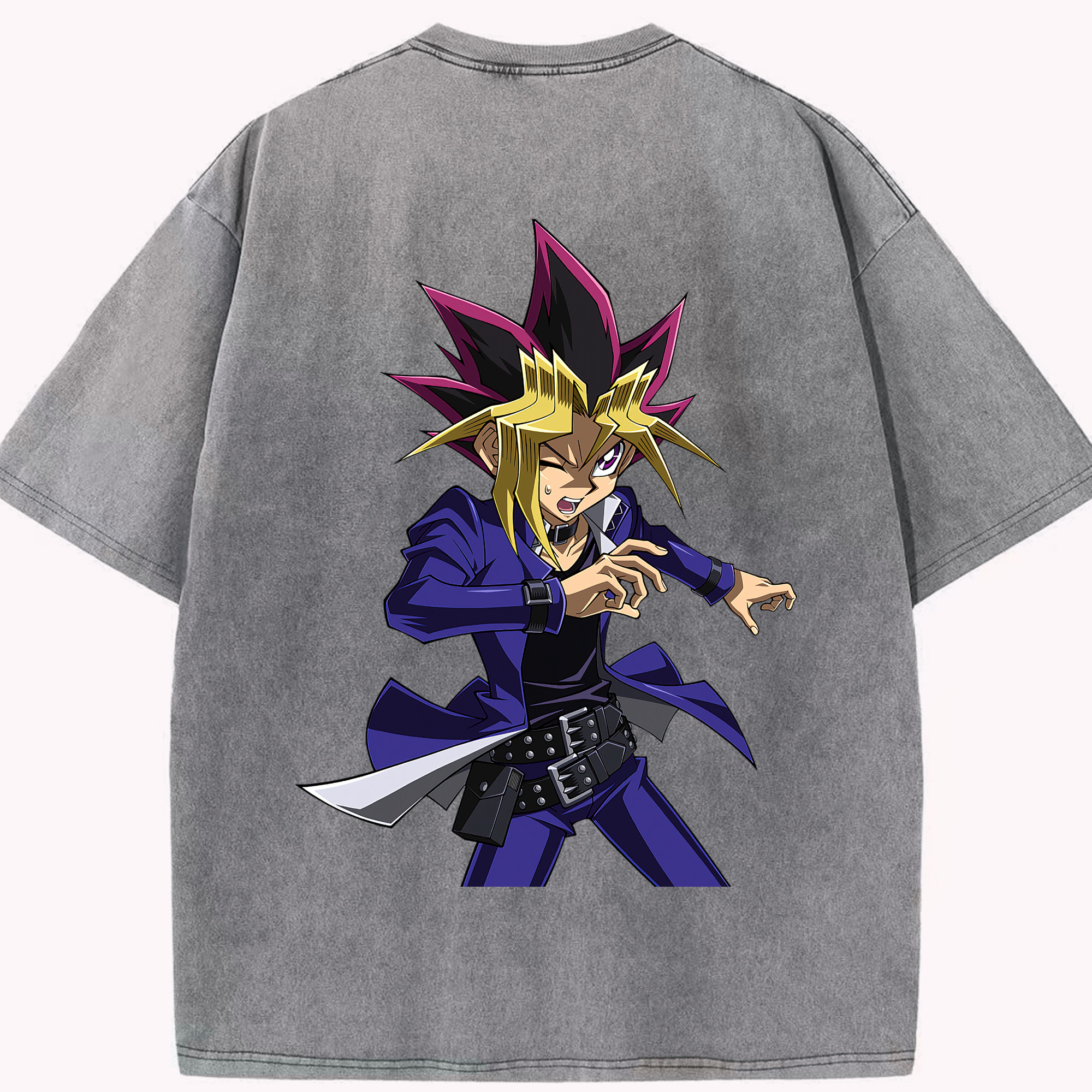（画像用） 遊☆戯☆王 Yu-Gi-Oh! 綿100% ヴィンテージ風 半袖Tシャツ（背面プリント）