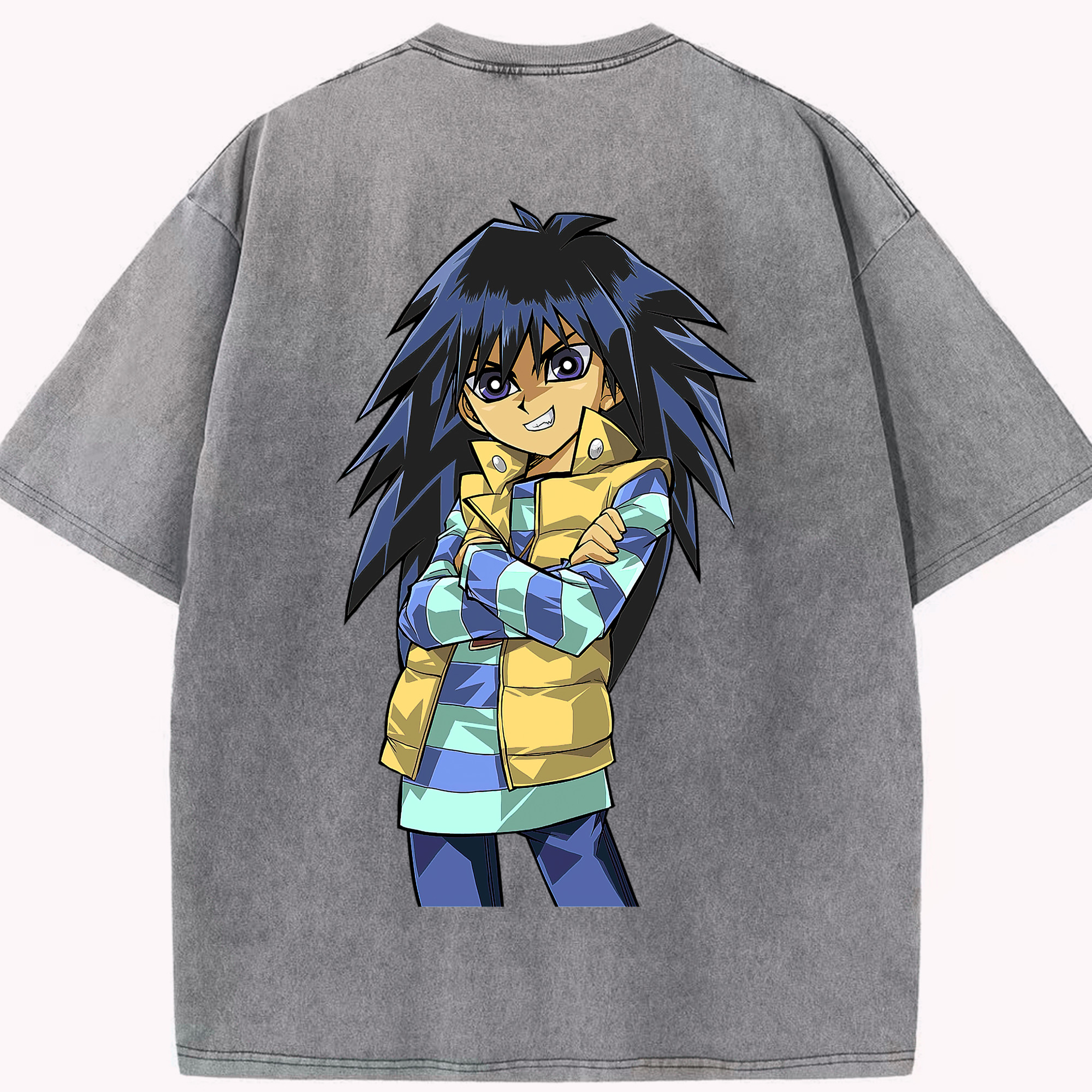 （画像用） 遊☆戯☆王 Yu-Gi-Oh! 綿100% ヴィンテージ風 半袖Tシャツ（背面プリント）