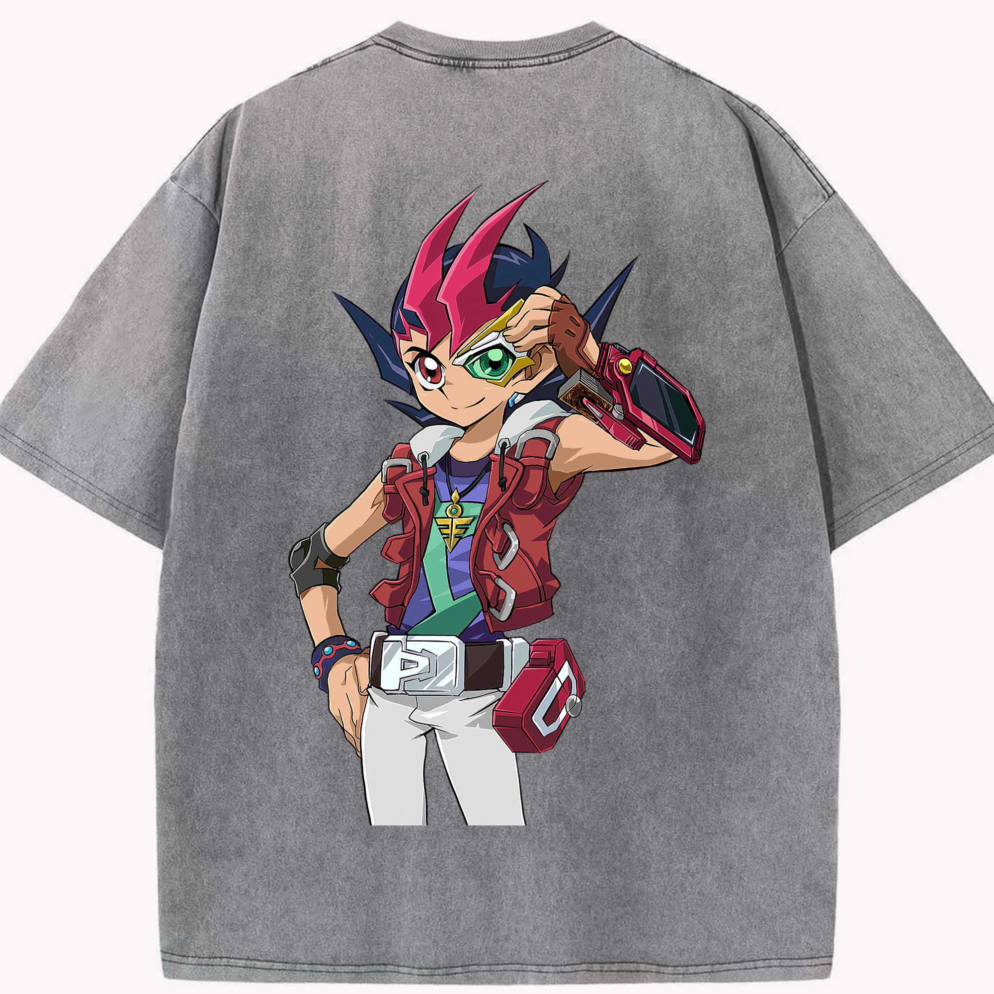 （画像用） 遊☆戯☆王 Yu-Gi-Oh! 綿100% ヴィンテージ風 半袖Tシャツ（背面プリント）