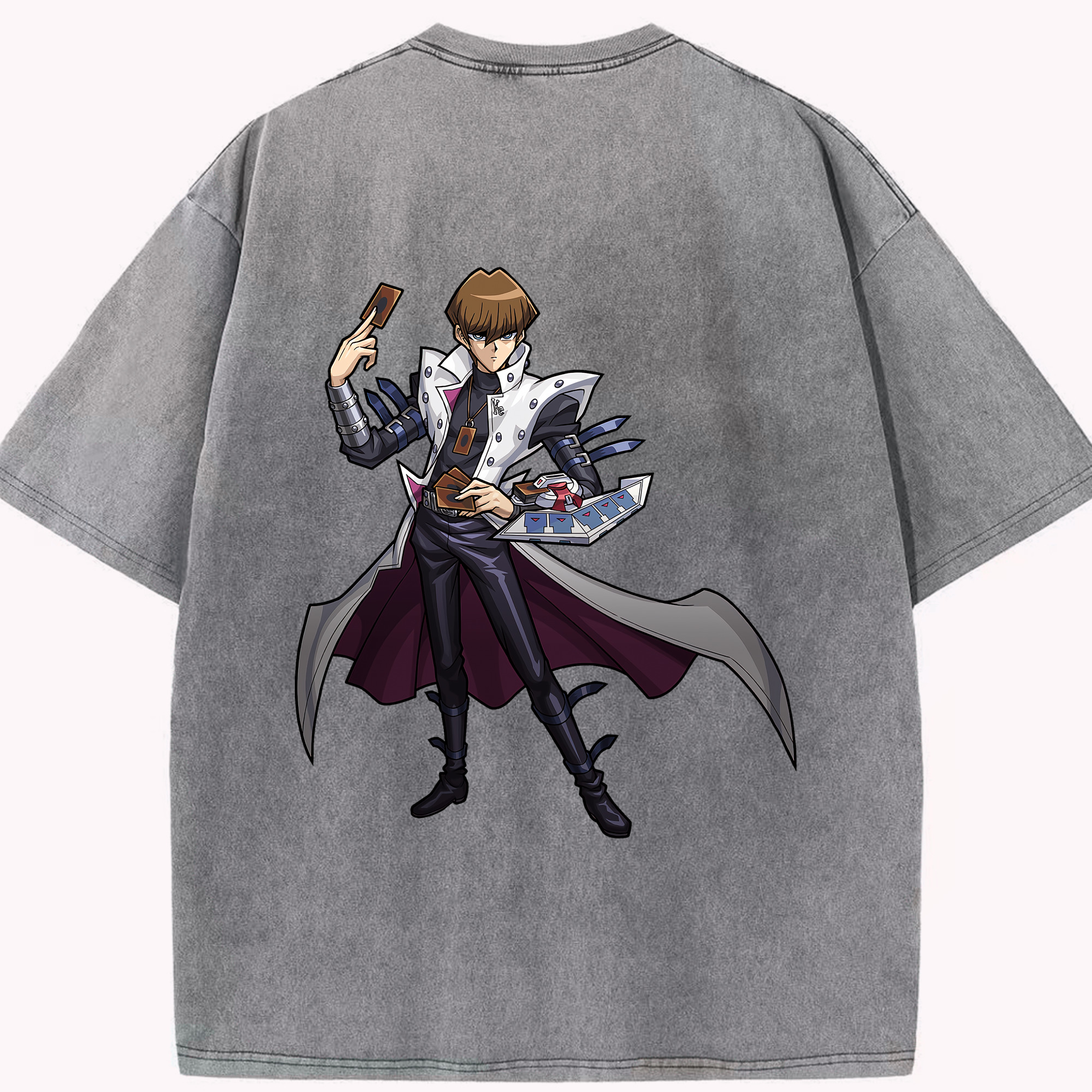 （画像用） 遊☆戯☆王 Yu-Gi-Oh! 綿100% ヴィンテージ風 半袖Tシャツ（背面プリント）
