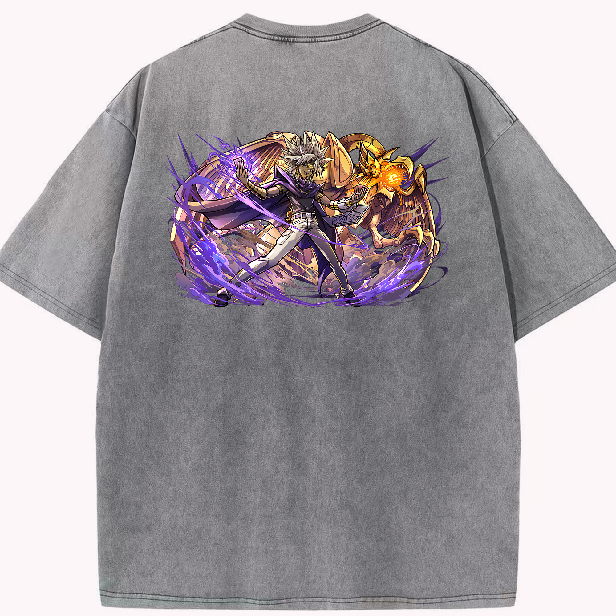 （画像用） 遊☆戯☆王 Yu-Gi-Oh! 綿100% ヴィンテージ風 半袖Tシャツ（背面プリント）
