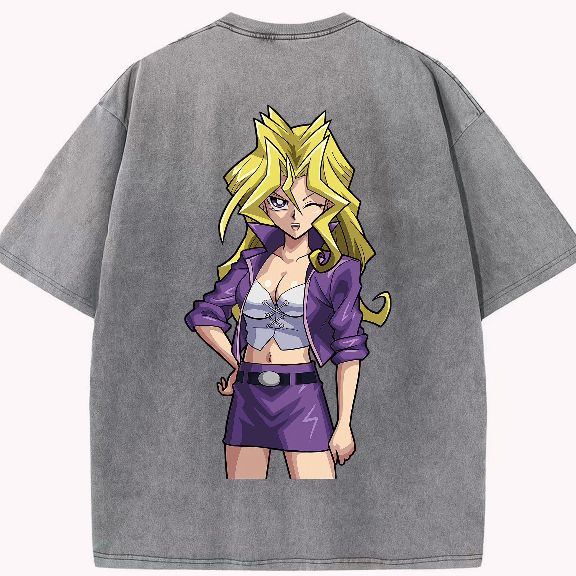 （画像用） 遊☆戯☆王 Yu-Gi-Oh! 綿100% ヴィンテージ風 半袖Tシャツ（背面プリント）