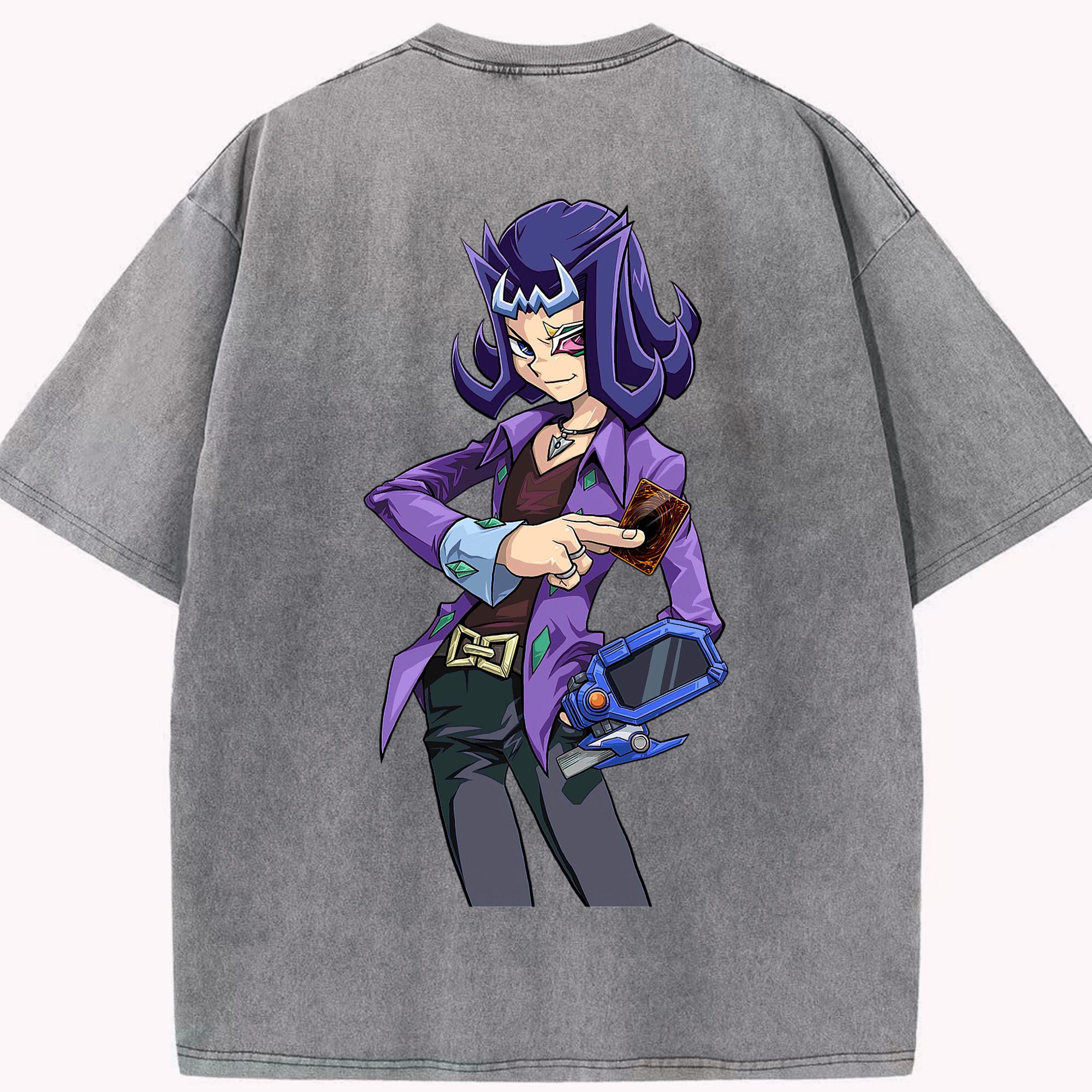 （画像用） 遊☆戯☆王 Yu-Gi-Oh! 綿100% ヴィンテージ風 半袖Tシャツ（背面プリント）