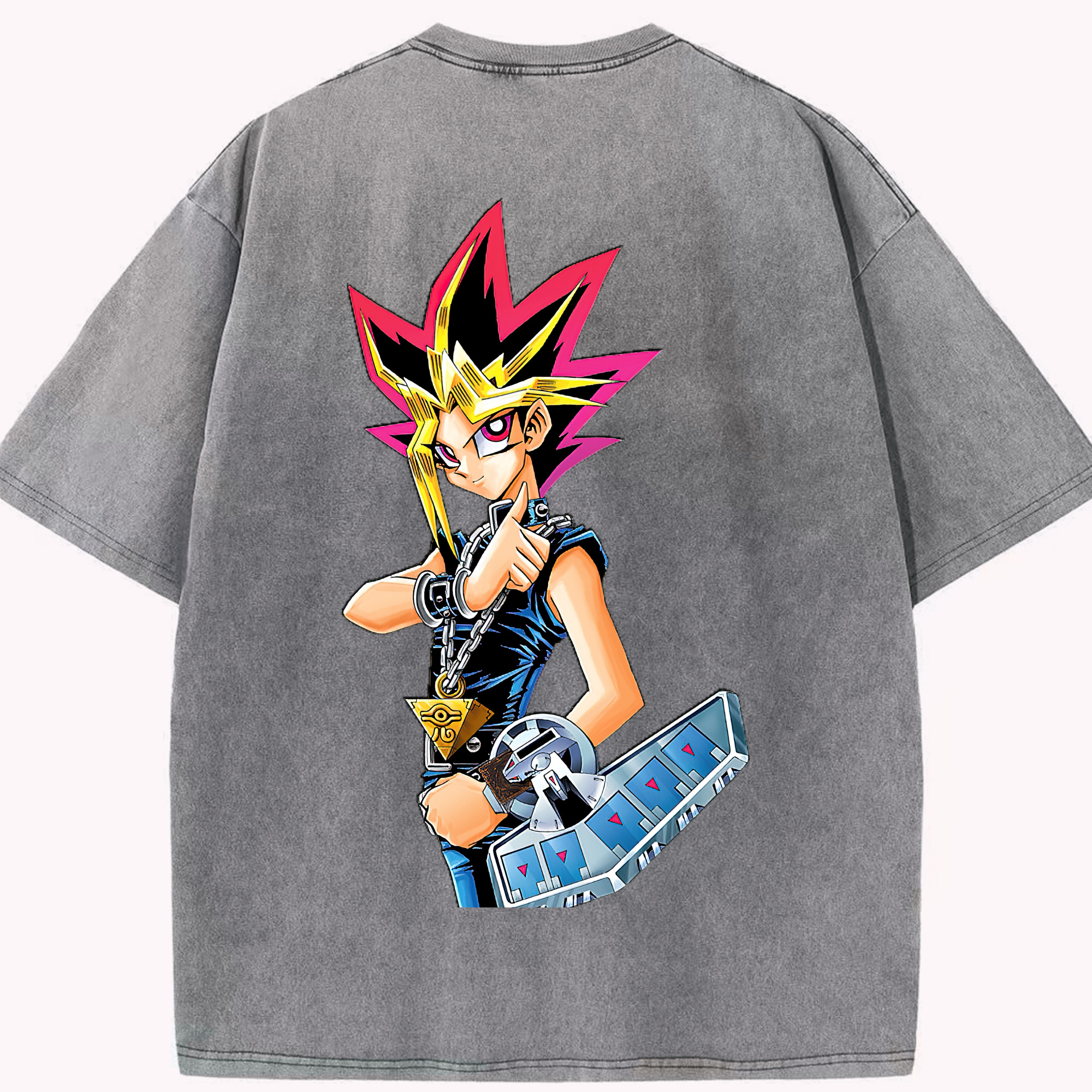 （画像用） 遊☆戯☆王 Yu-Gi-Oh! 綿100% ヴィンテージ風 半袖Tシャツ（背面プリント）