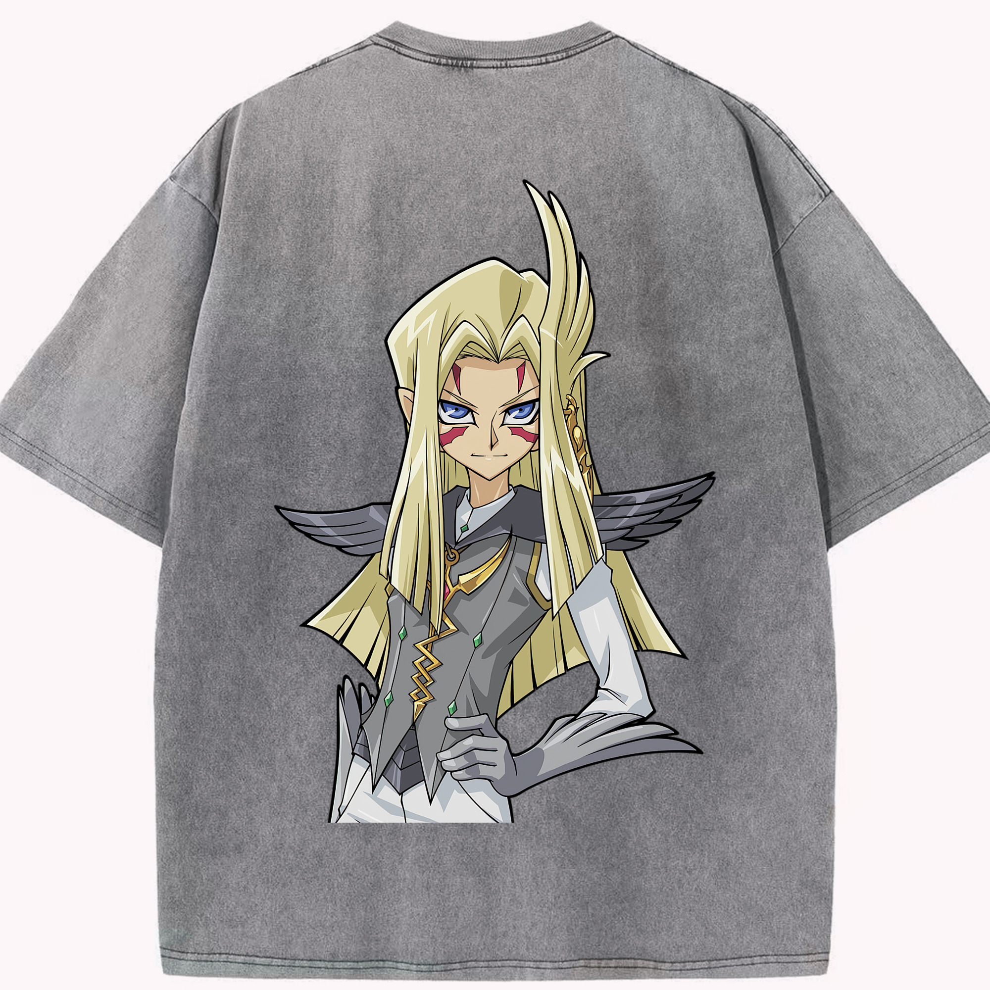 （画像用） 遊☆戯☆王 Yu-Gi-Oh! 綿100% ヴィンテージ風 半袖Tシャツ（背面プリント）