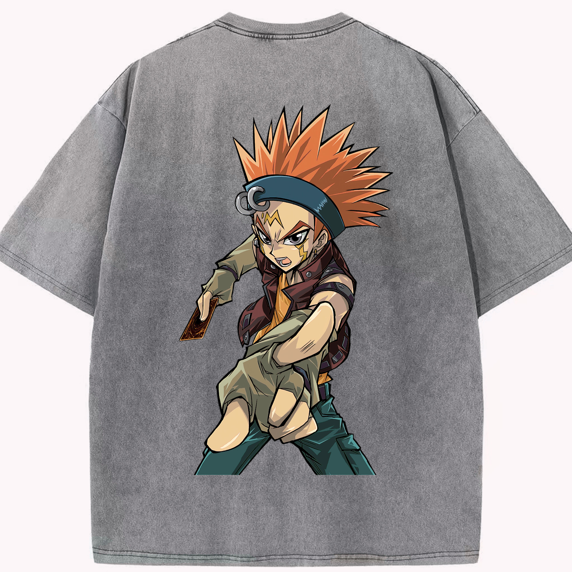 （画像用） 遊☆戯☆王 Yu-Gi-Oh! 綿100% ヴィンテージ風 半袖Tシャツ（背面プリント）