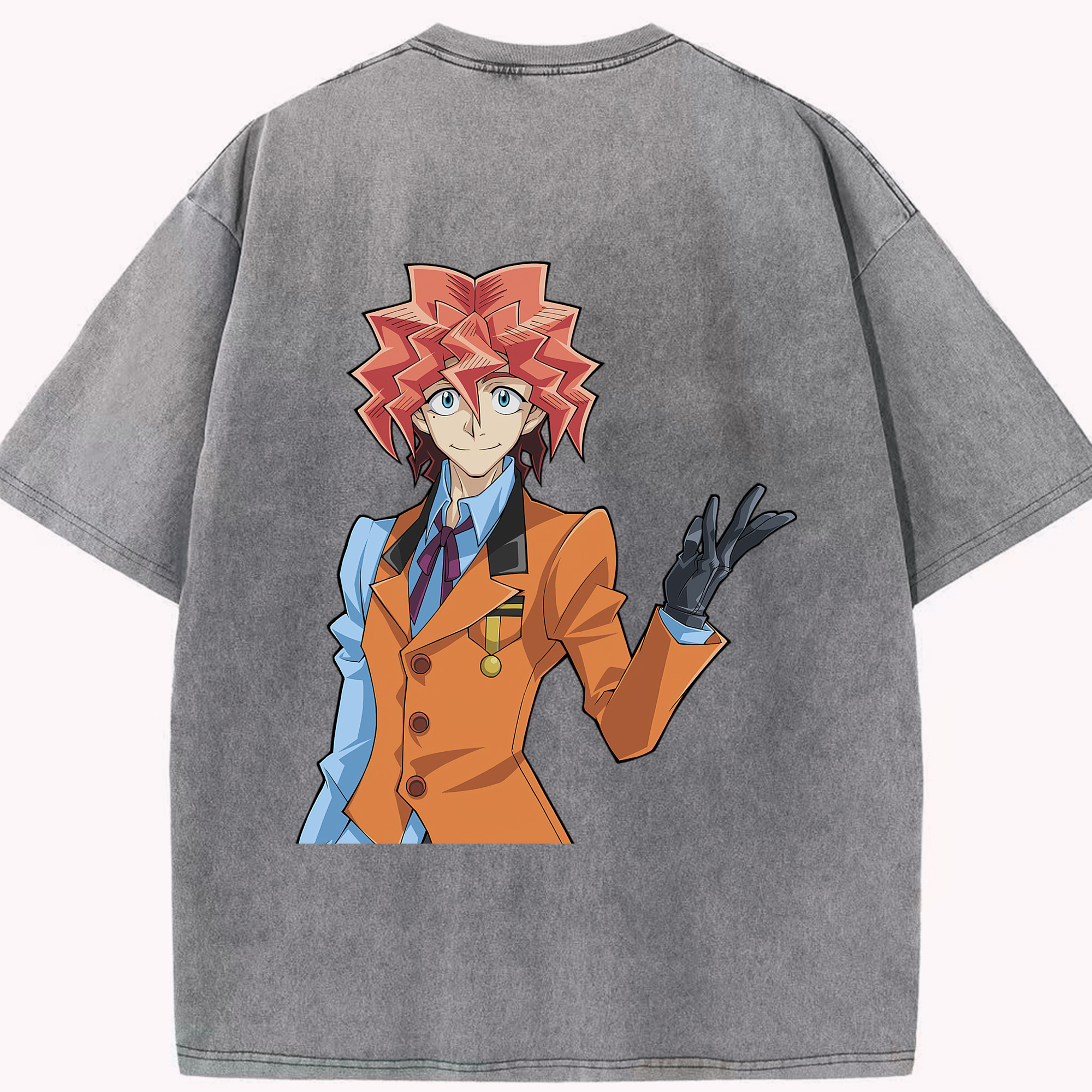 （画像用） 遊☆戯☆王 Yu-Gi-Oh! 綿100% ヴィンテージ風 半袖Tシャツ（背面プリント）