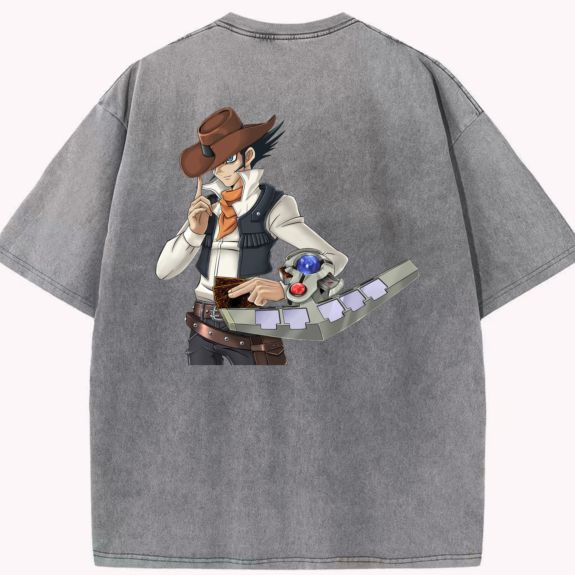 （画像用） 遊☆戯☆王 Yu-Gi-Oh! 綿100% ヴィンテージ風 半袖Tシャツ（背面プリント）
