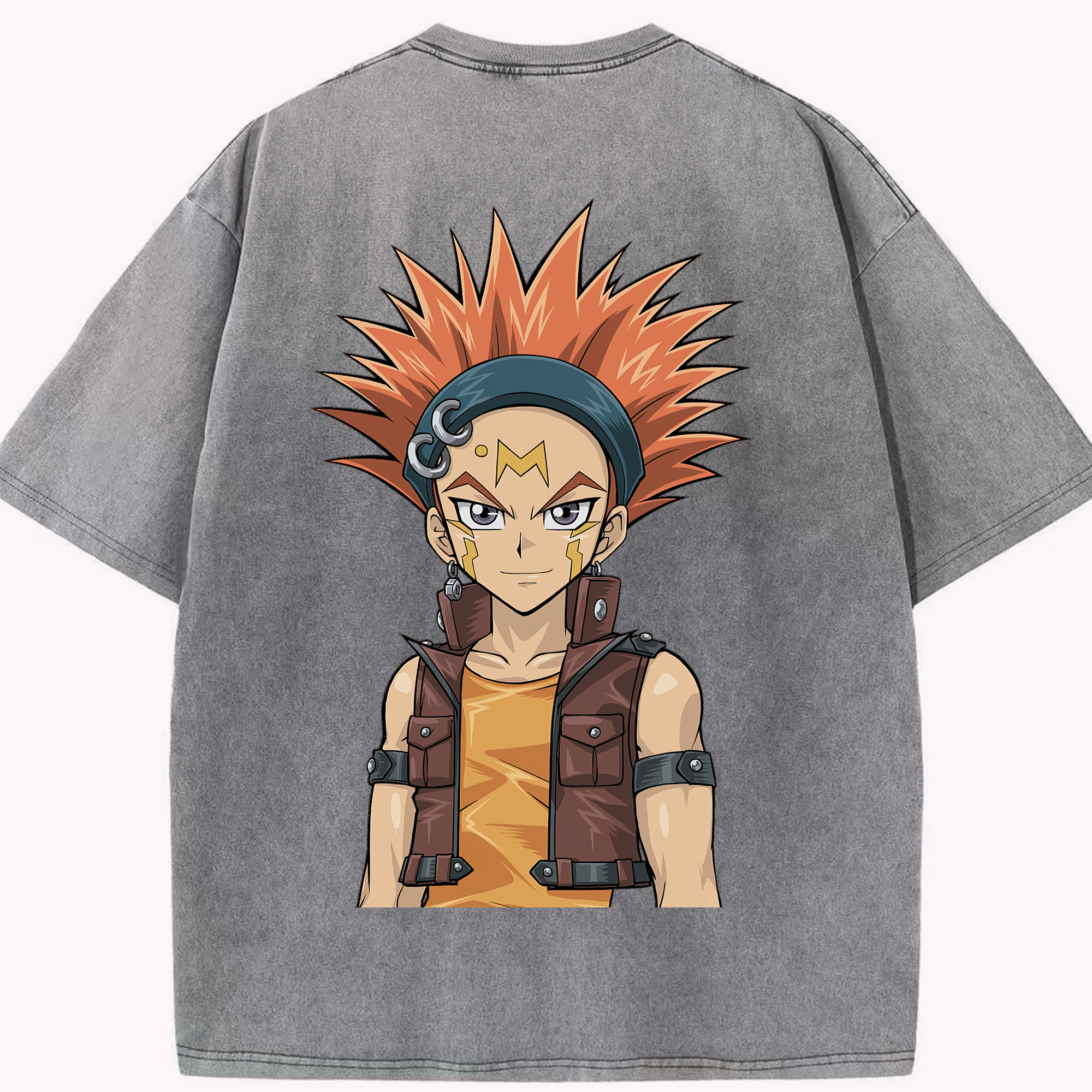 （画像用） 遊☆戯☆王 Yu-Gi-Oh! 綿100% ヴィンテージ風 半袖Tシャツ（背面プリント）