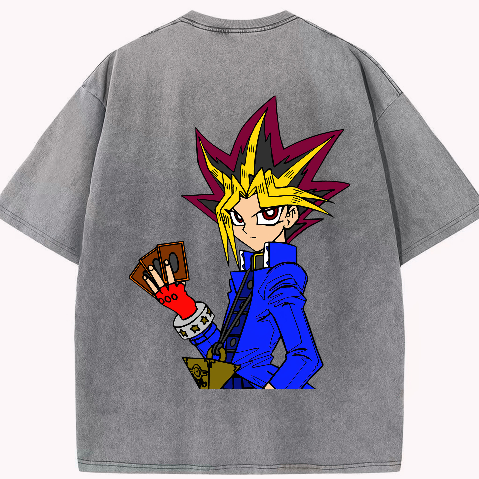 （画像用） 遊☆戯☆王 Yu-Gi-Oh! 綿100% ヴィンテージ風 半袖Tシャツ（背面プリント）